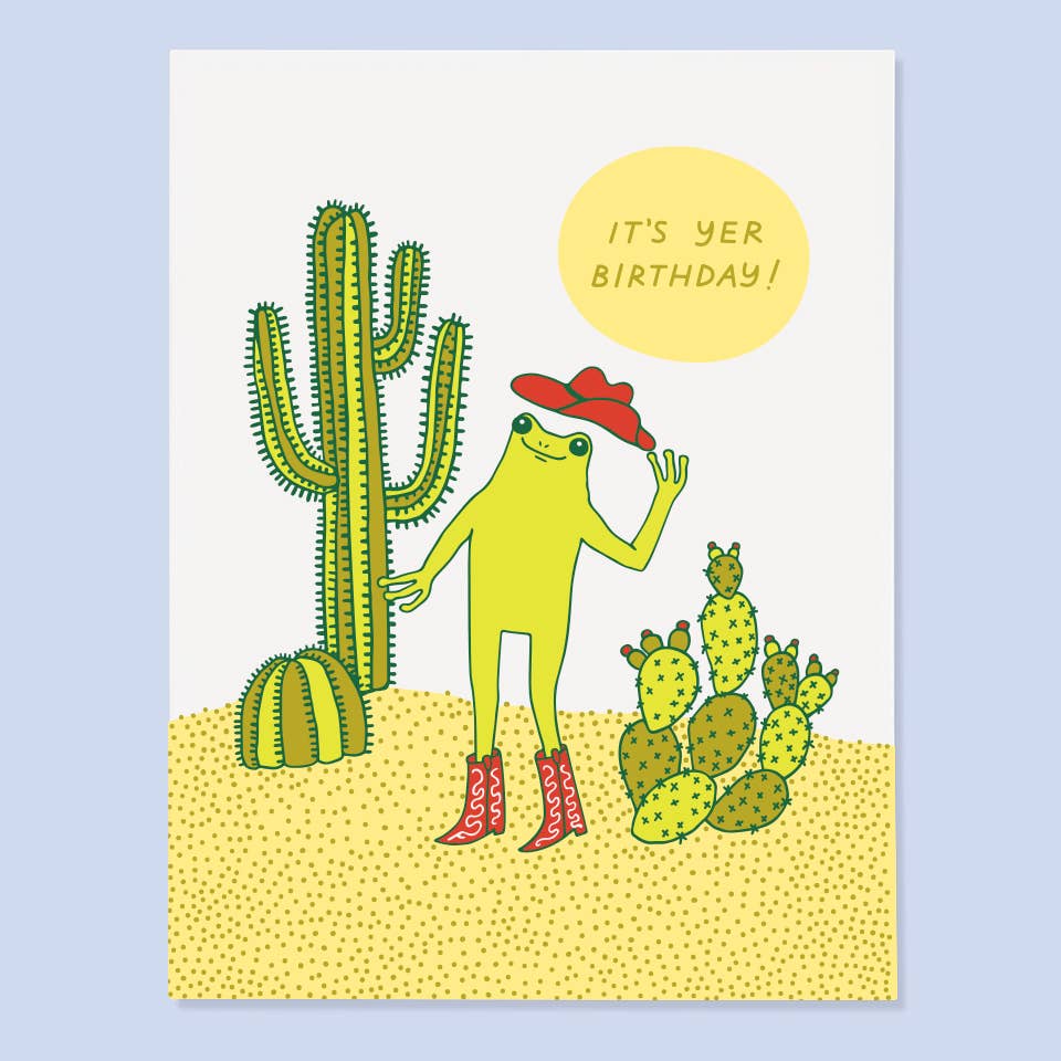 The Good Twin - Western Frog Bday Card
