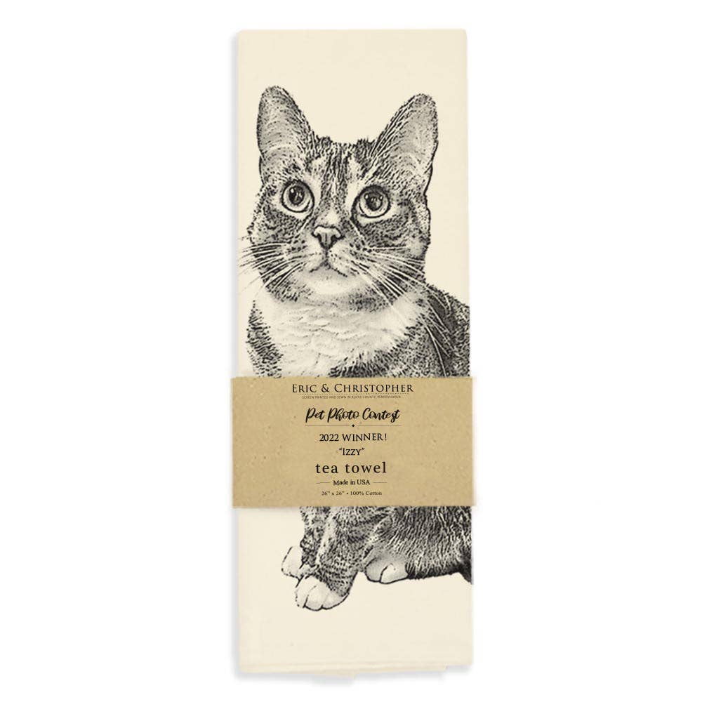Eric & Christopher - Cat Tea Towel - "Izzy"