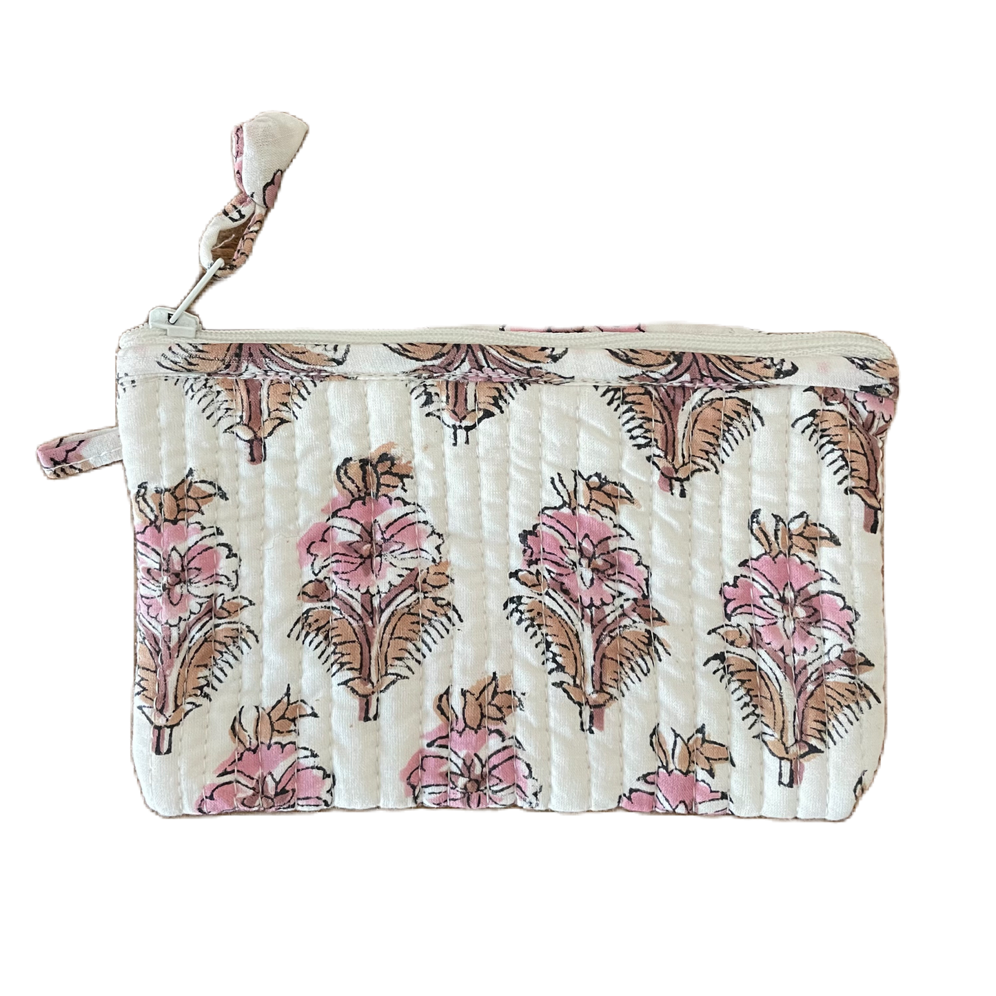 Kalyana Textiles - Rose Booti Block Print Mini Pouch