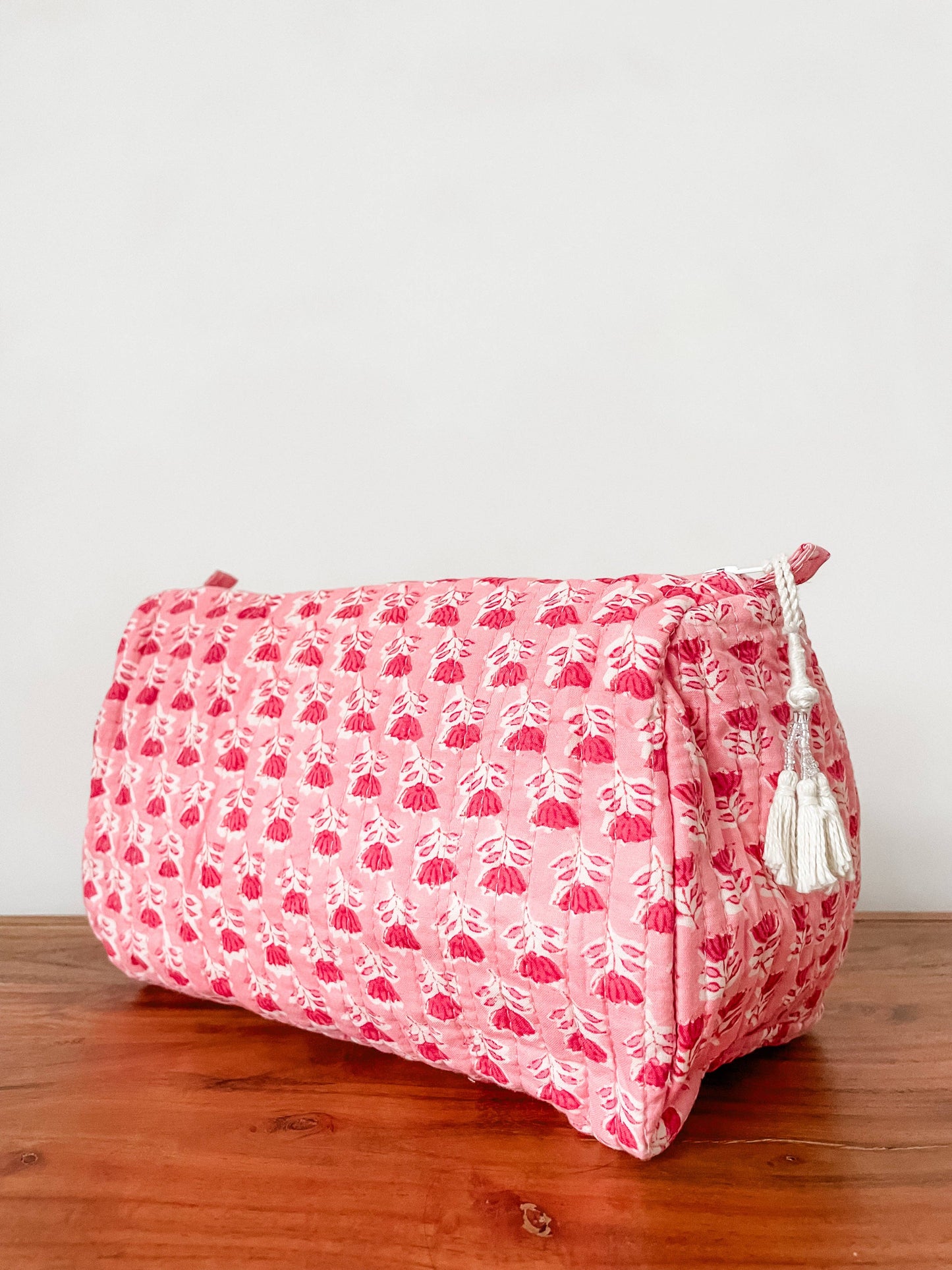 Kalyana Textiles - Pink Floral Block Print Pouch