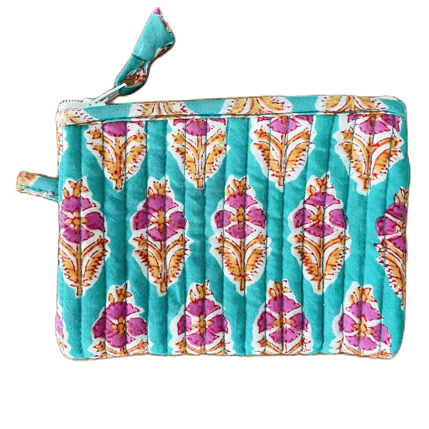 Kalyana Textiles - Sea Green Block Print Mini Pouch