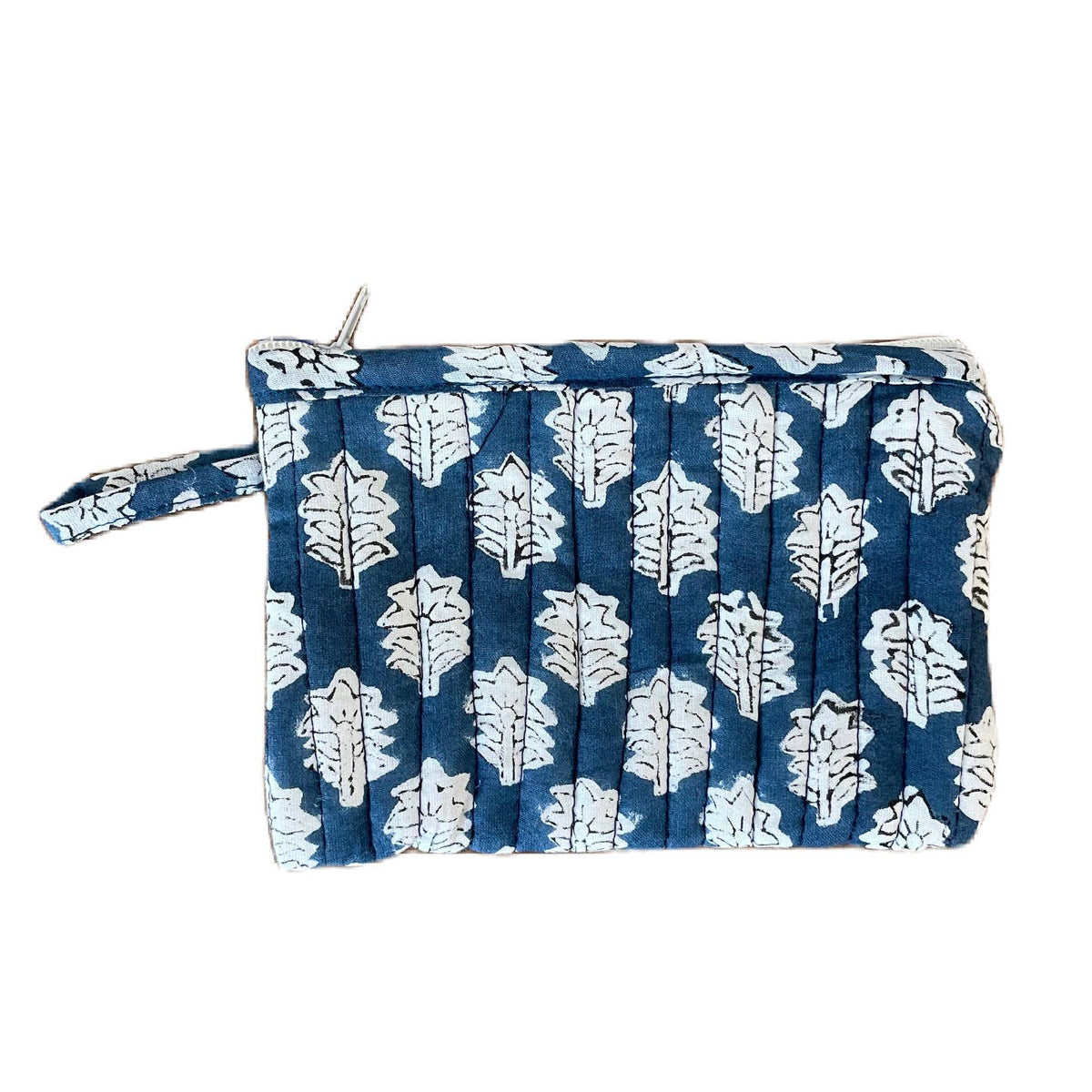 Kalyana Textiles - Denim Floral Block Print Mini Pouch