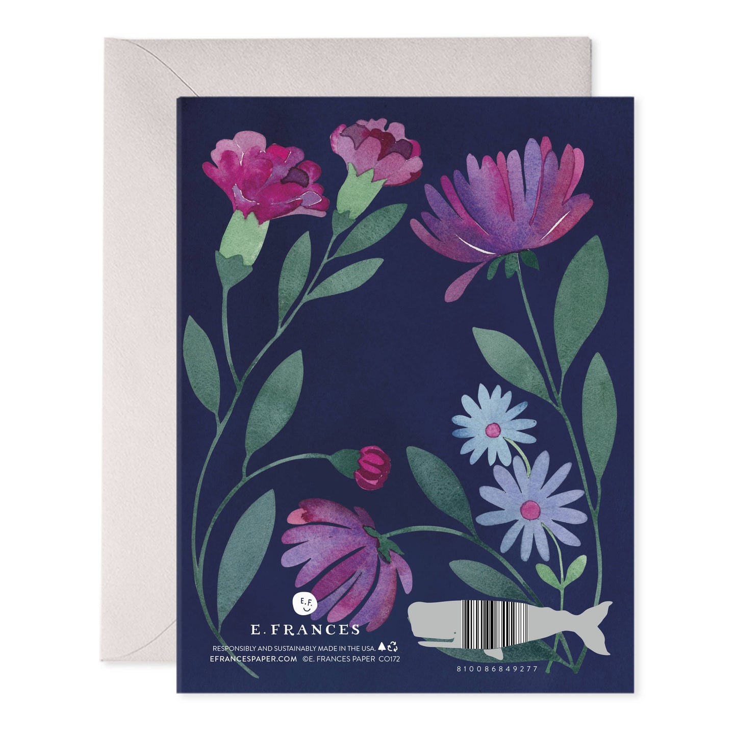 E. Frances Paper - Purple Flowers Thinking of You Greeting Card