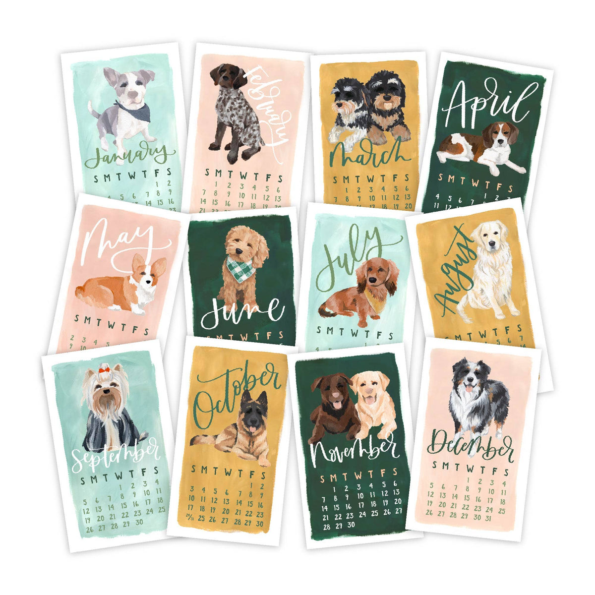 1canoe2 | One Canoe Two Paper Co. - Furry Friends Dogs 2027 Mini Desk Calendar + Wooden Block