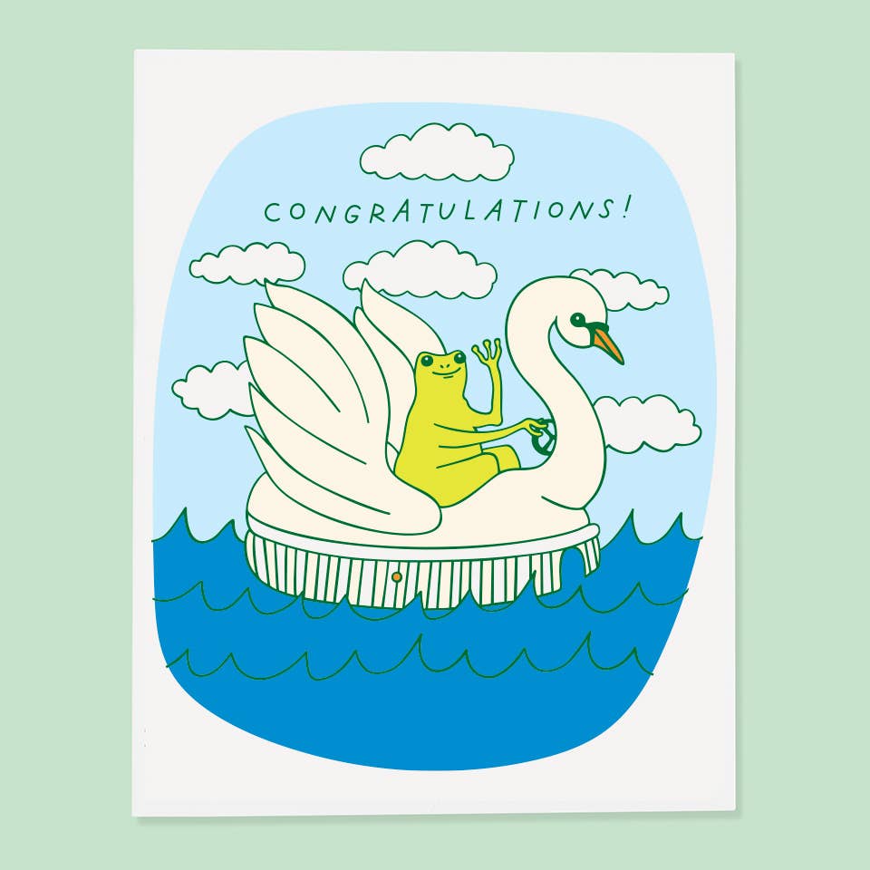 The Good Twin - Swan Froggy Congrats Card