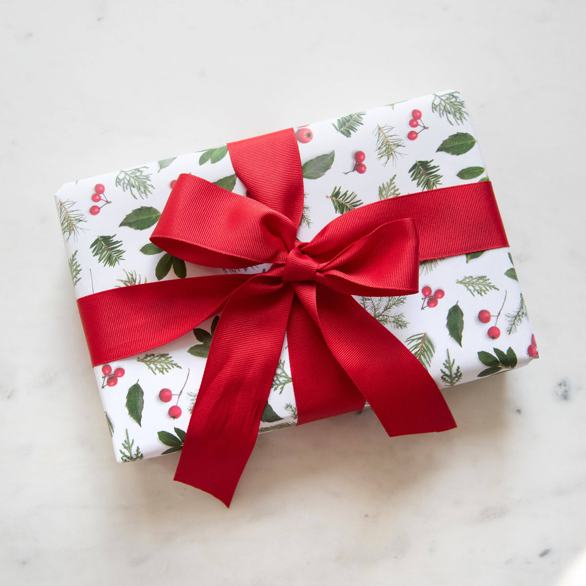 Bottle Branch - Gift wrap ~ Evergreens & Berries