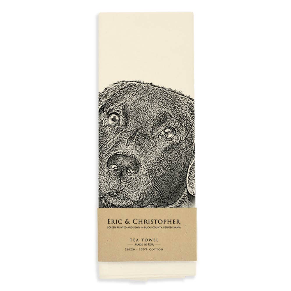 Eric & Christopher - Black Lab 1 Tea Towel