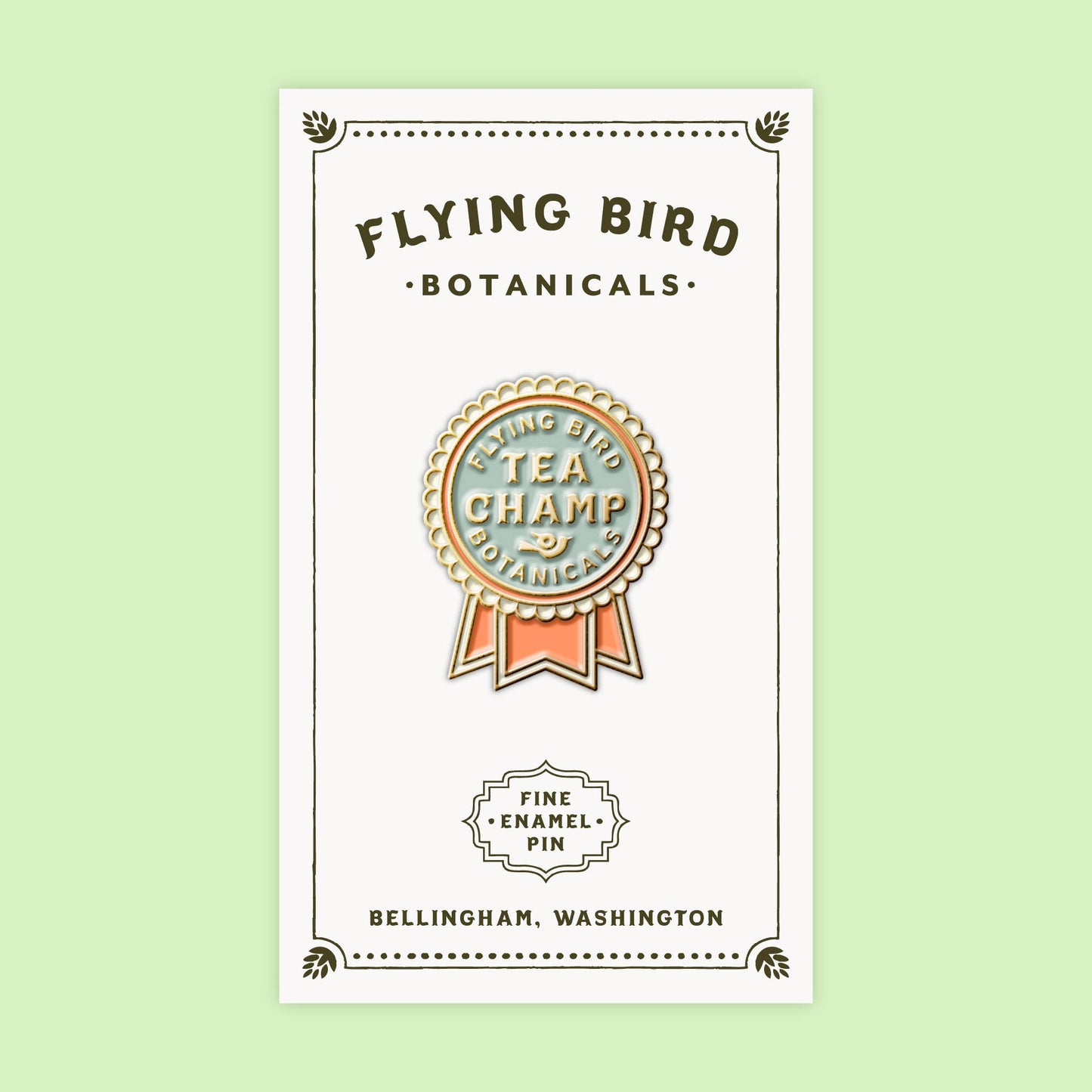 Flying Bird Botanicals - Enamel Pin - "Tea Lover" - Case of 3