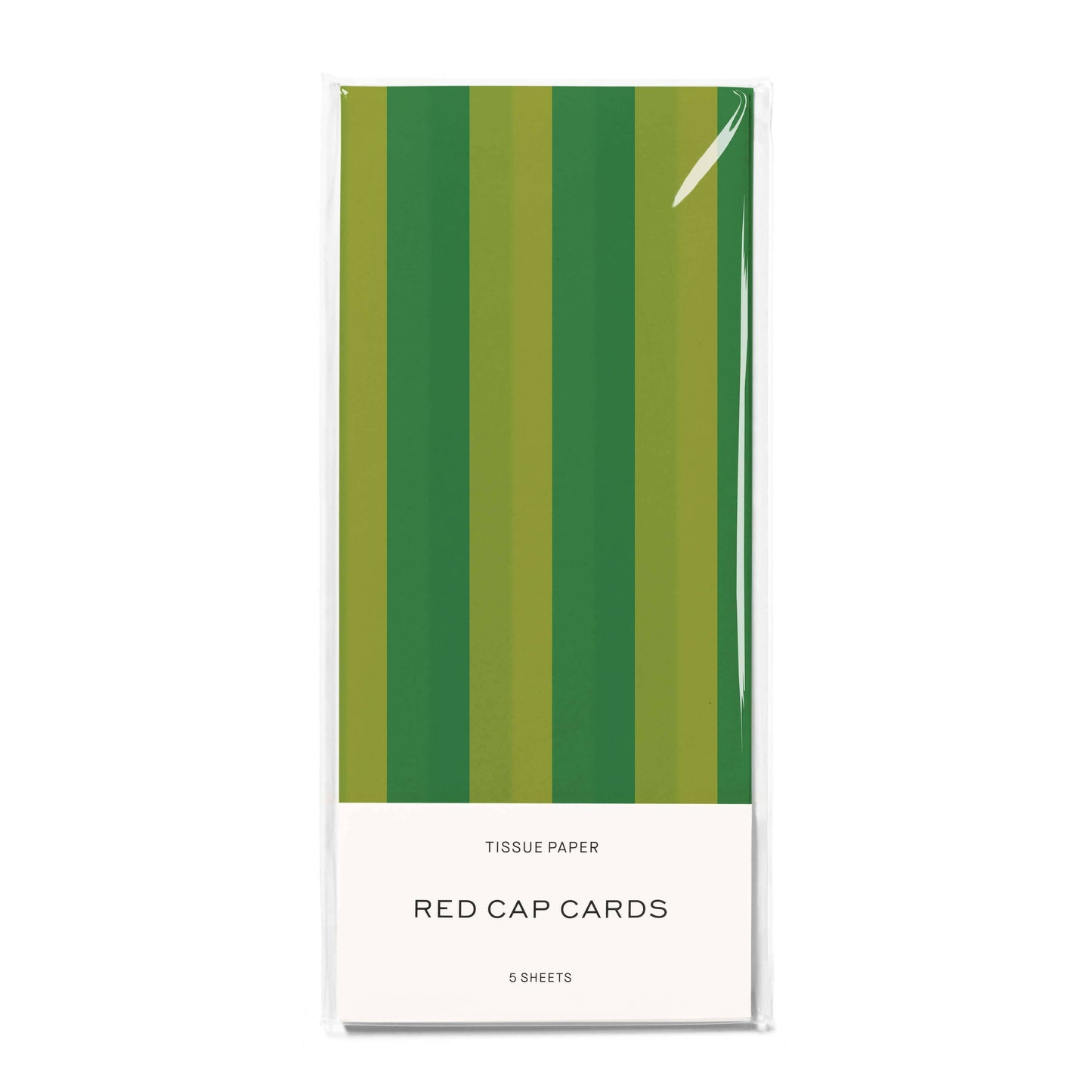 Red Cap Cards - Green Stripes tissue paper