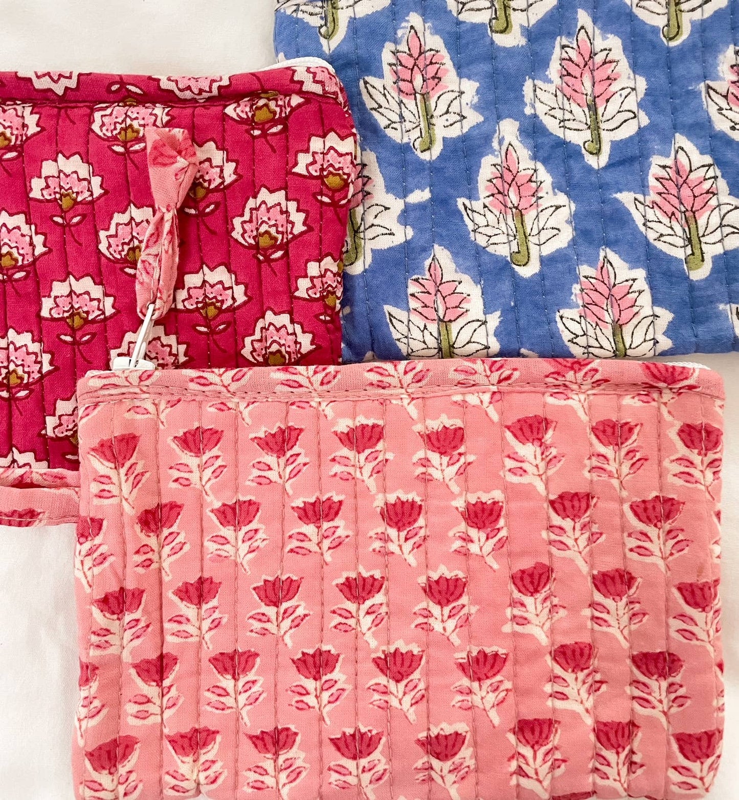 Kalyana Textiles - Berry Pink Block Print Mini Pouch
