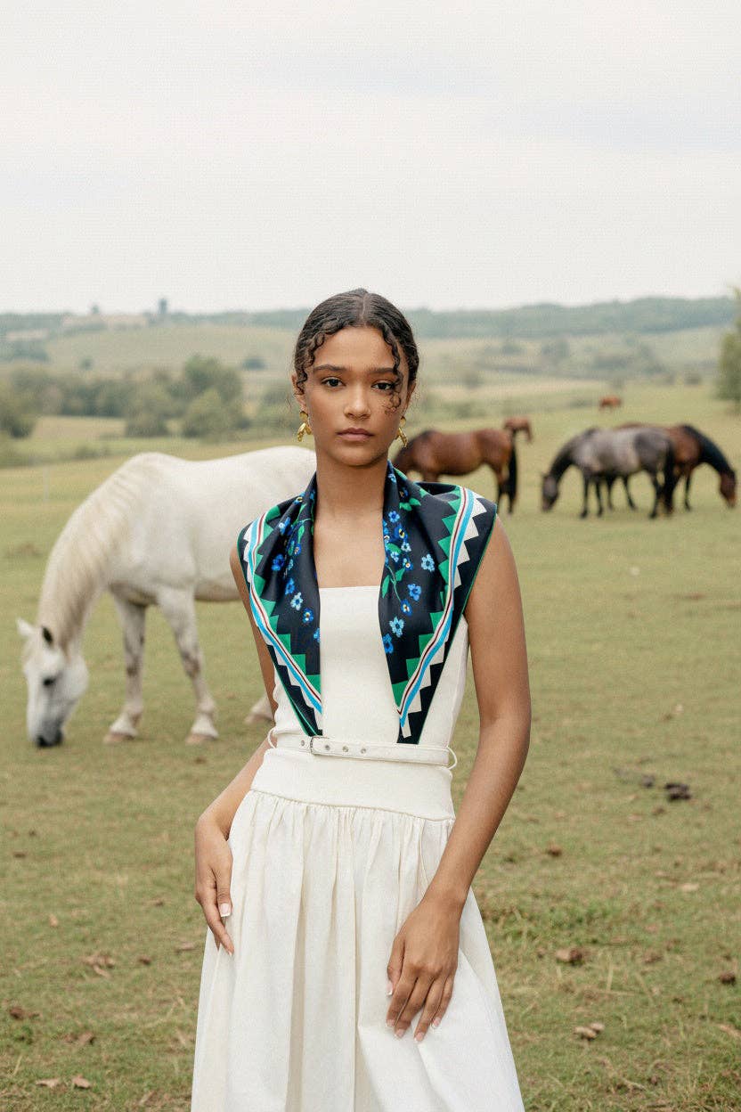 Jessie Zhao New York - Garden Nocturne Double Sided Silk Scarf