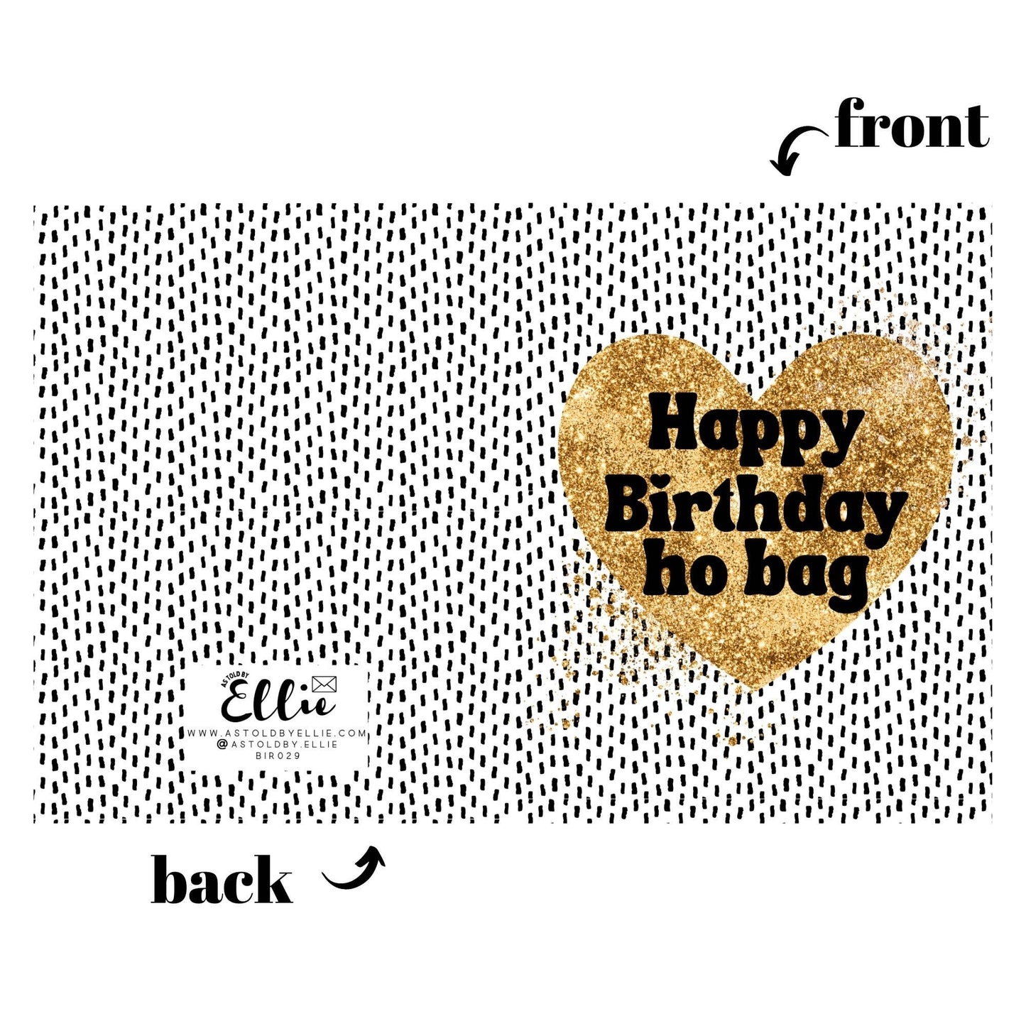 As Told By Ellie - Happy Birthday Ho Bag Card