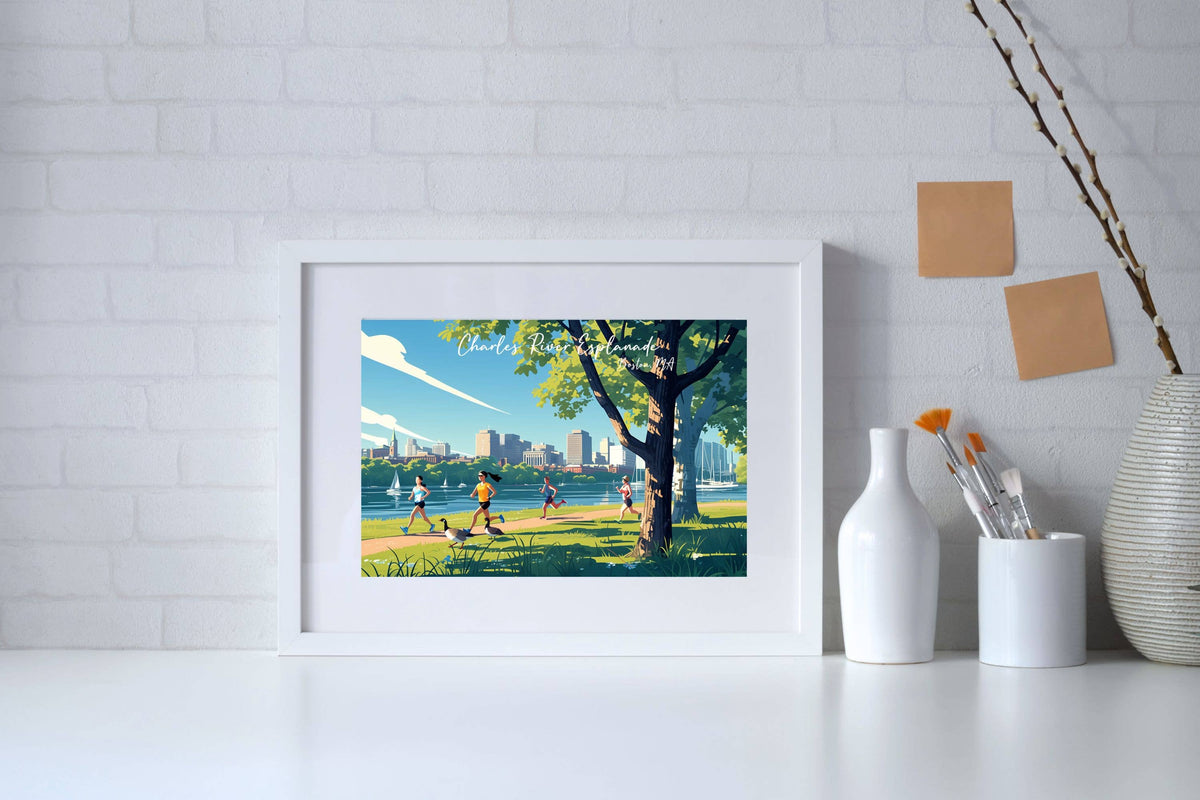 anyangART Studio - Boston Postcard, Massachusetts Postcard - Charles River