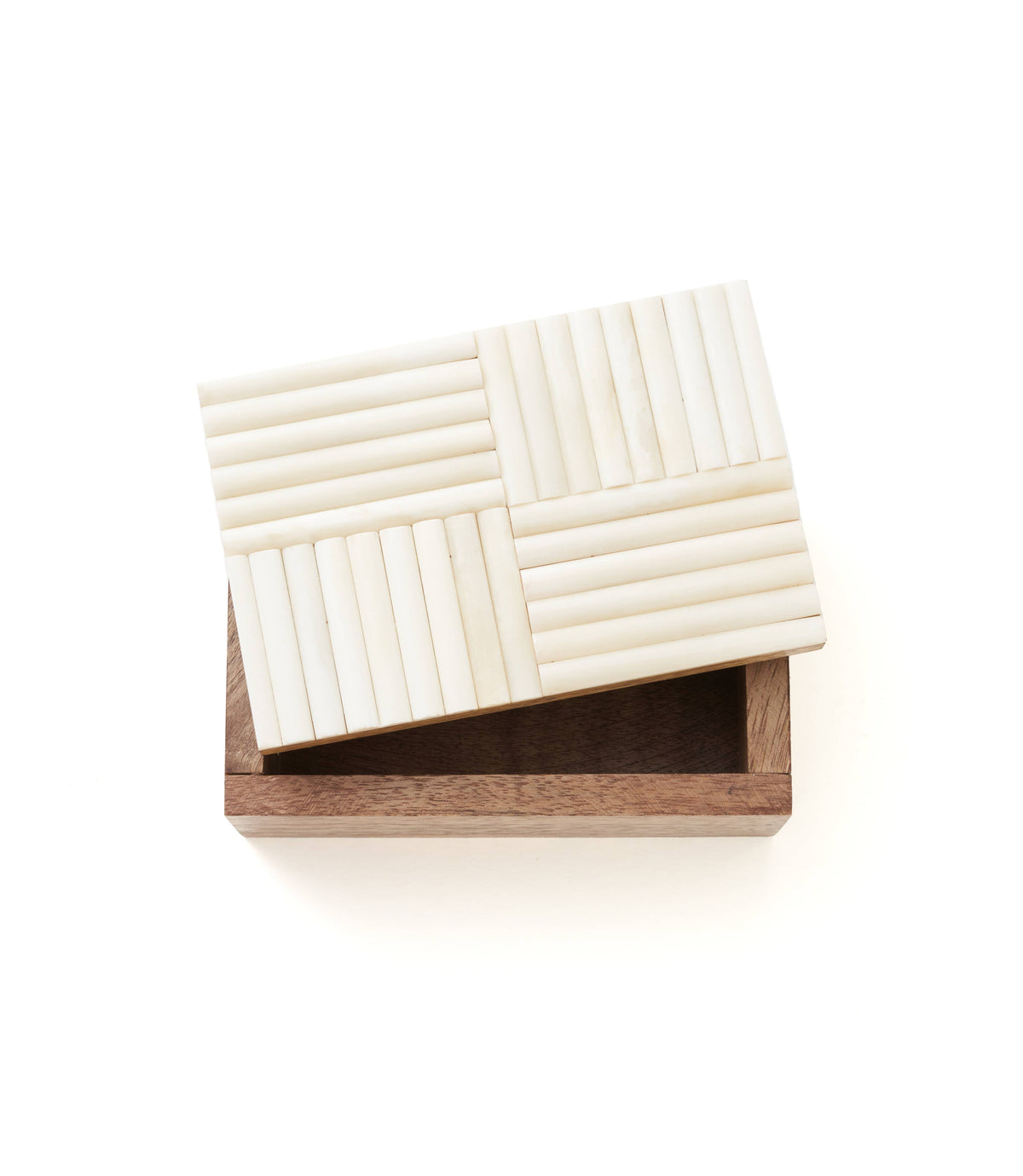 CARVED BONE CHECKERED Treasure Box
