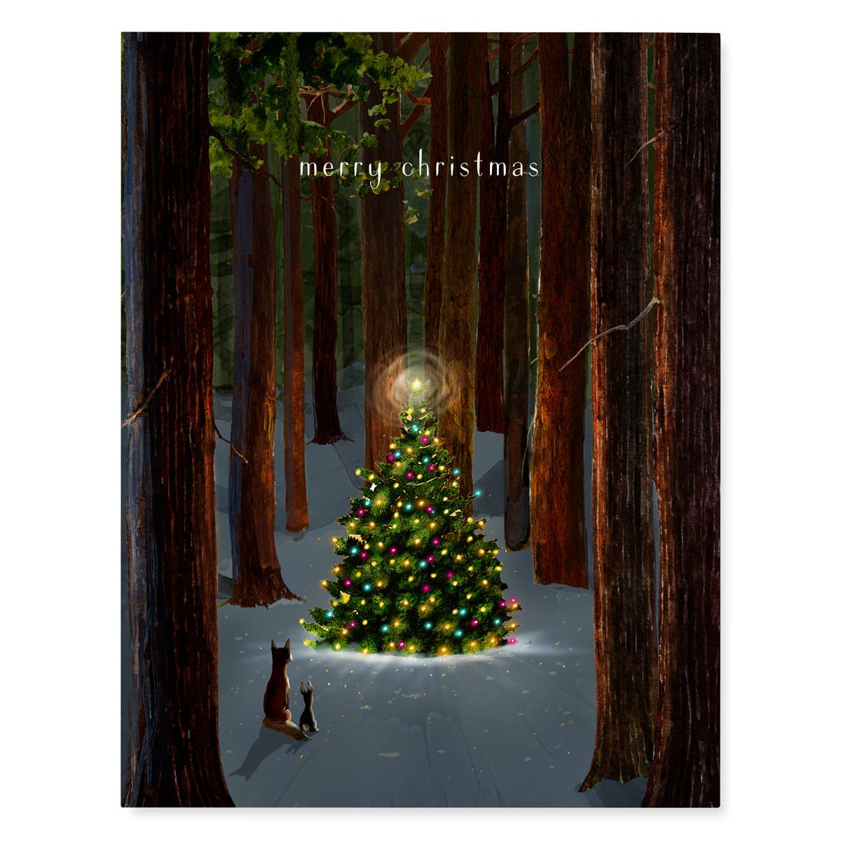 Felix Doolittle - Tree Lighting - Holiday Christmas Cards - Magical Forest