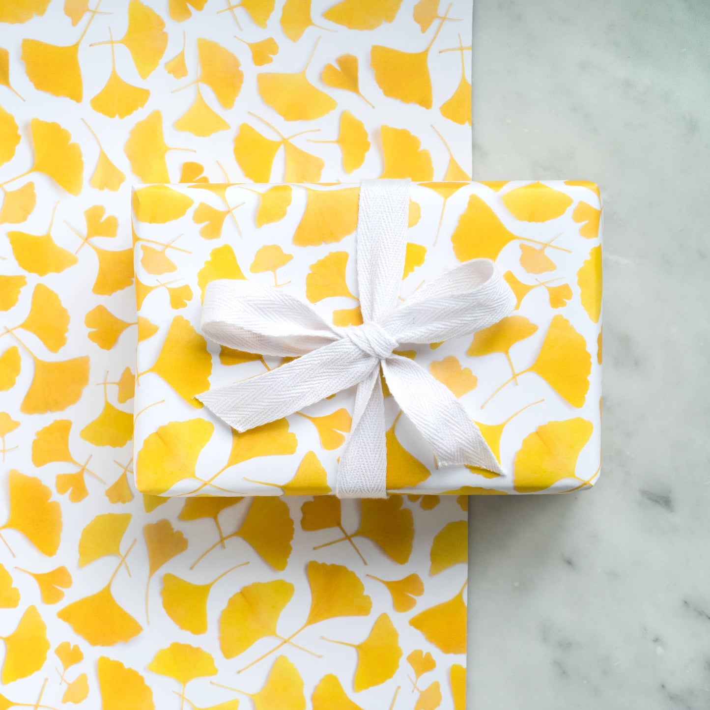 Bottle Branch - Gift Wrap - Yellow Ginko Leaves