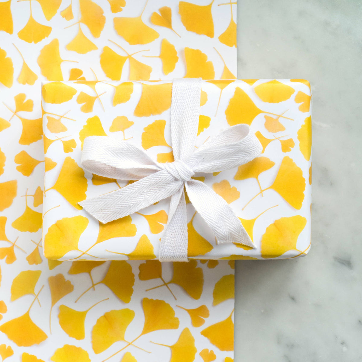 Bottle Branch - Gift Wrap - Yellow Ginko Leaves