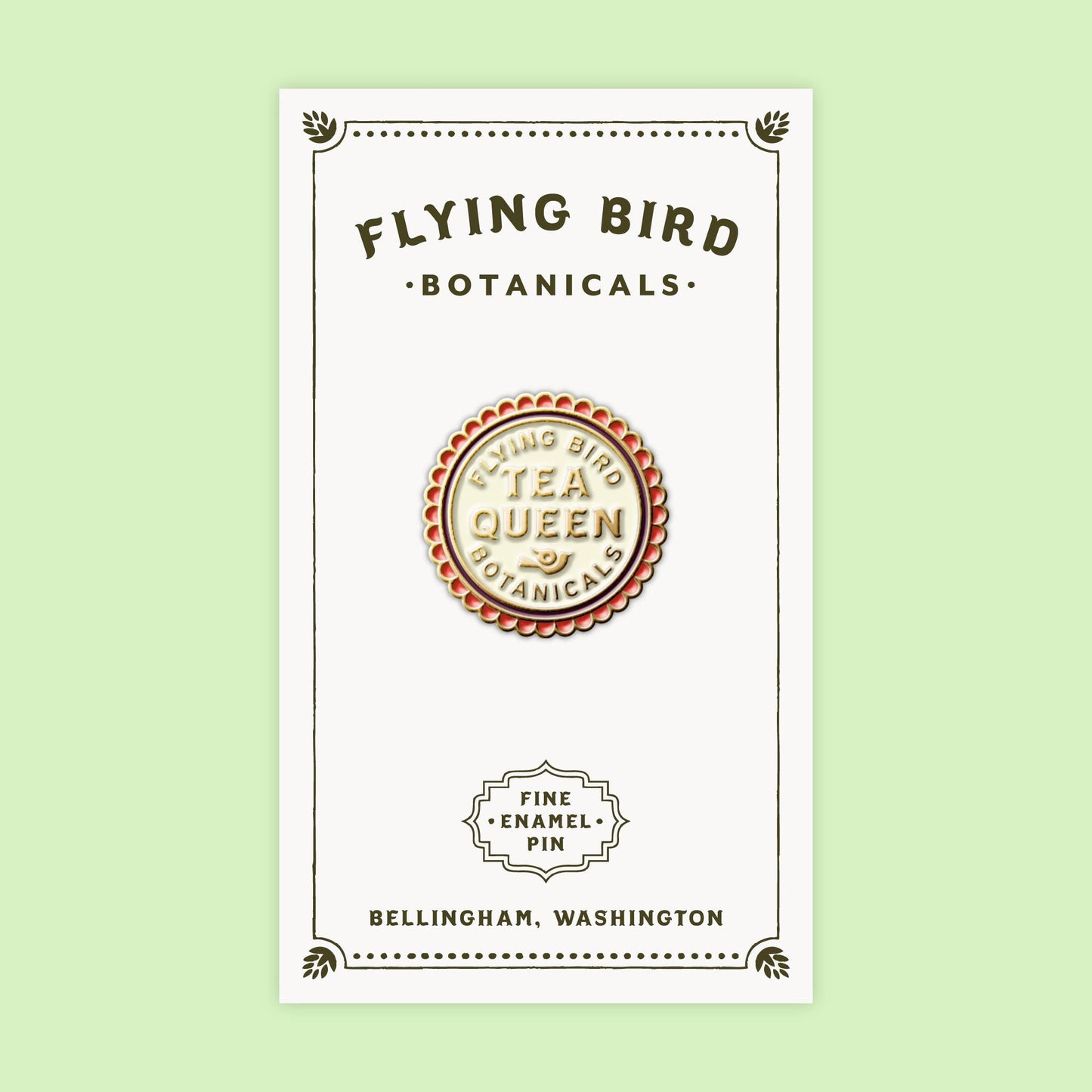 Flying Bird Botanicals - Enamel Pin - "Tea Lover" - Case of 3