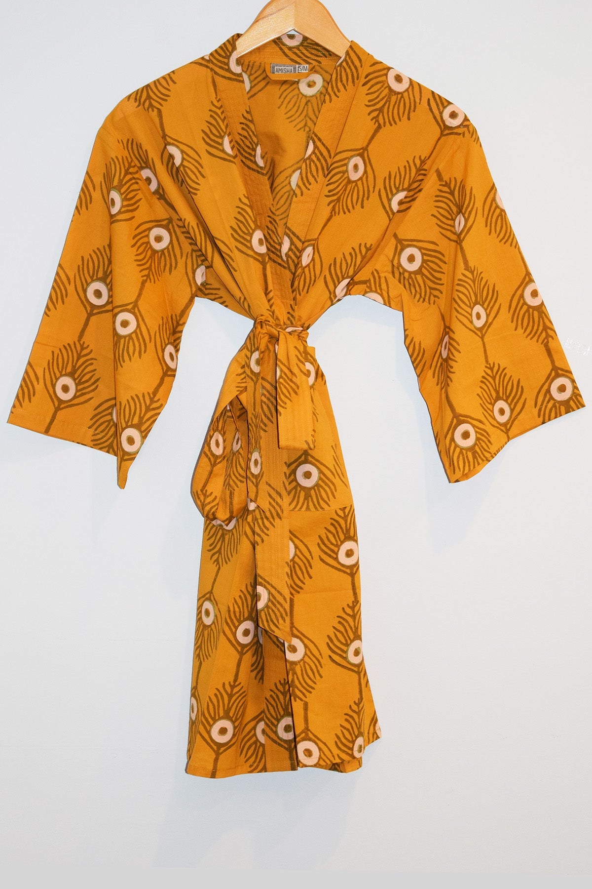 ADSK8L | Kerala Short Robe - Plumes Amber - L/XL