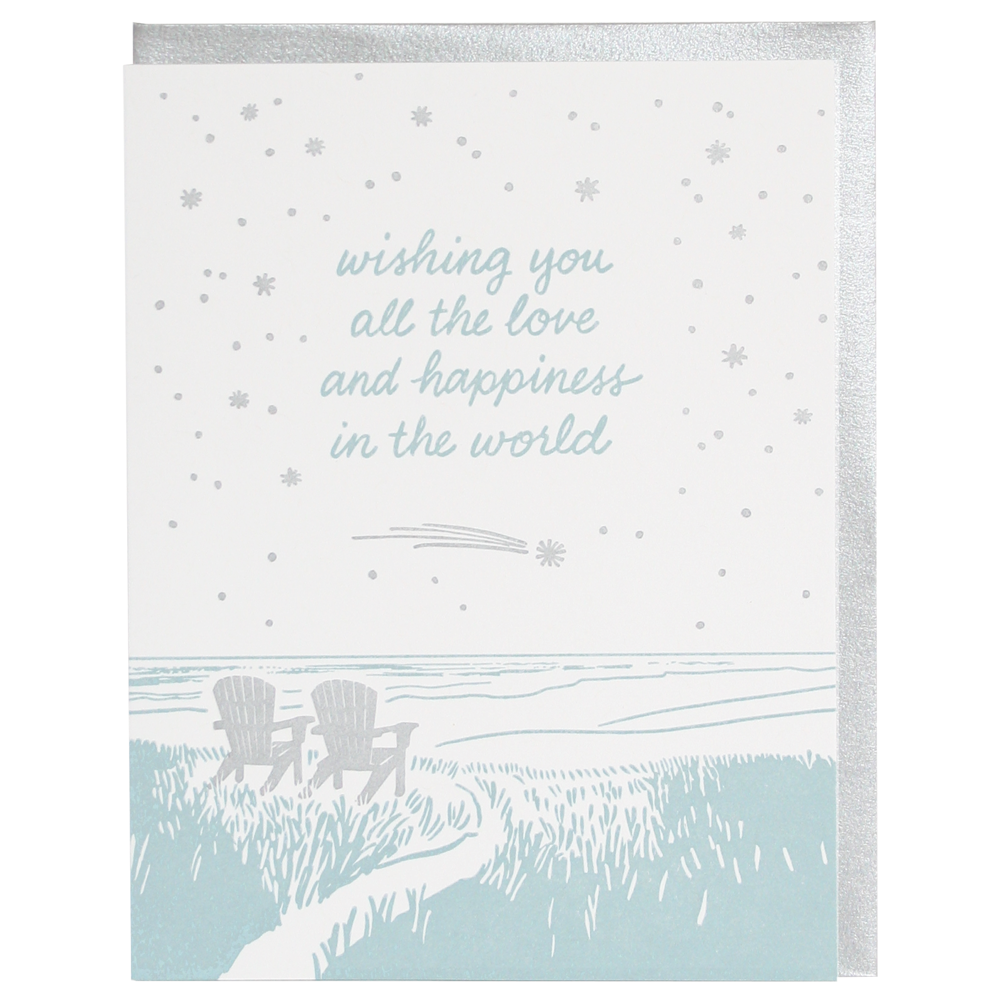 Smudge Ink - Moonlit Adirondack Chairs Wedding Card