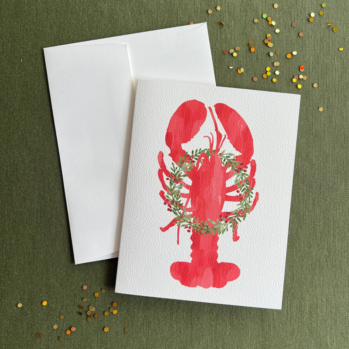 Gert & Co - Holiday Lobster Greeting Card | Coastal Christmas Card
