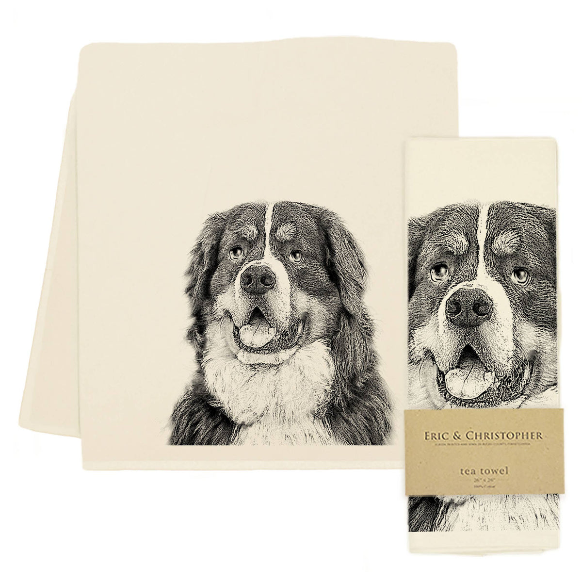 Eric & Christopher - Bernese Mountain Dog Tea Towel