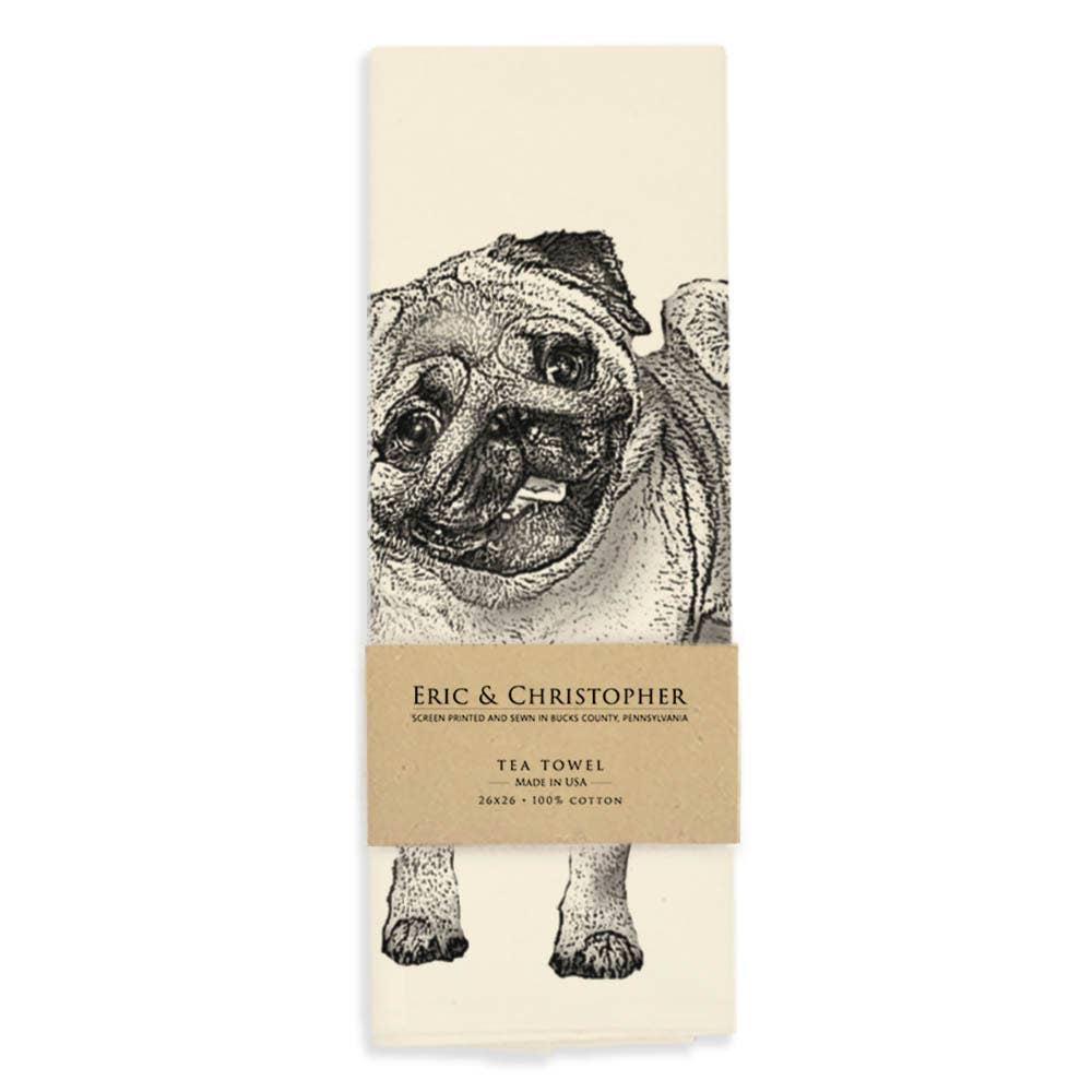 Eric & Christopher - Pug Tea Towel