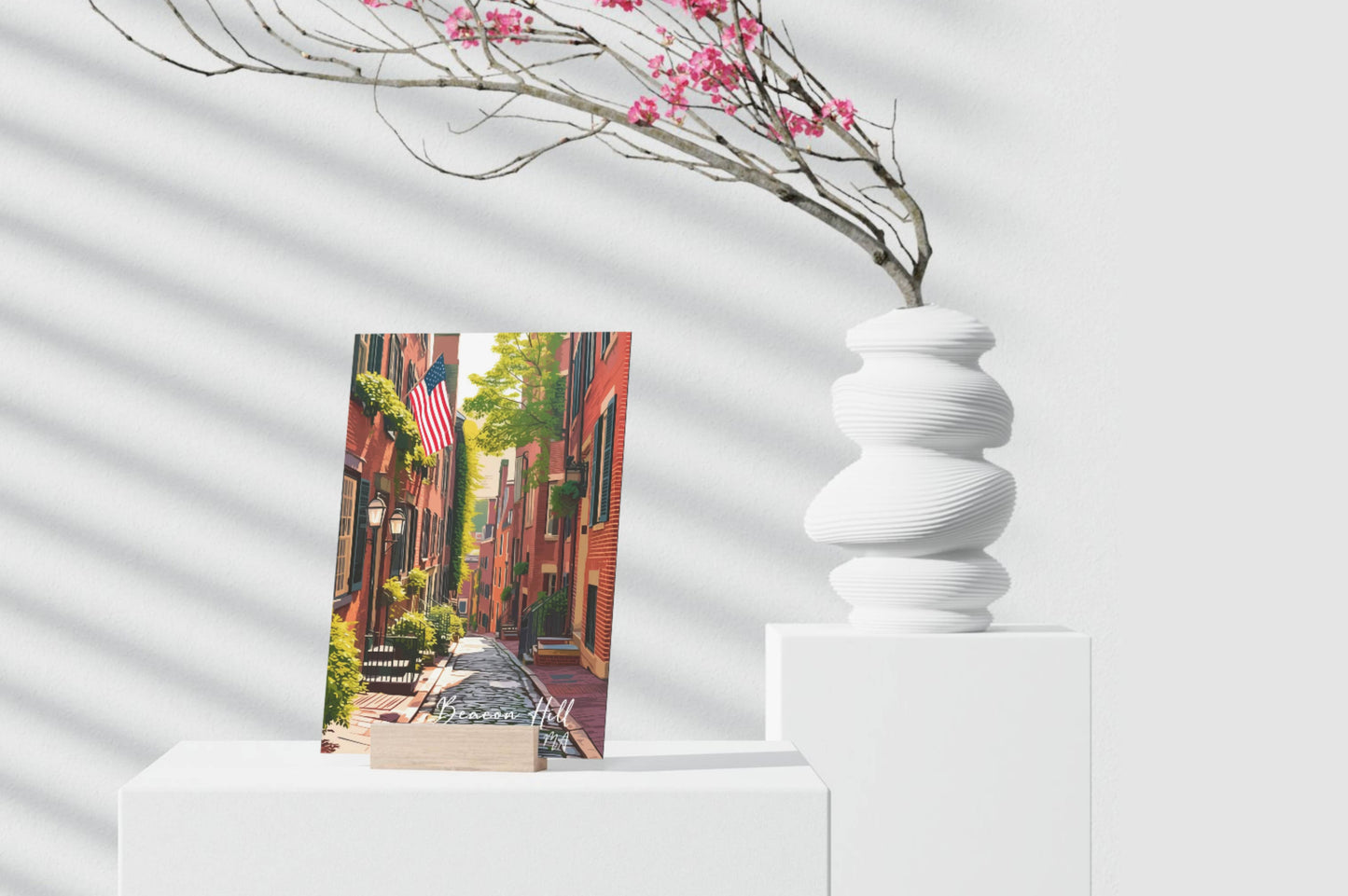 anyangART Studio - Boston Postcard, MA Postcard - Beacon Hill
