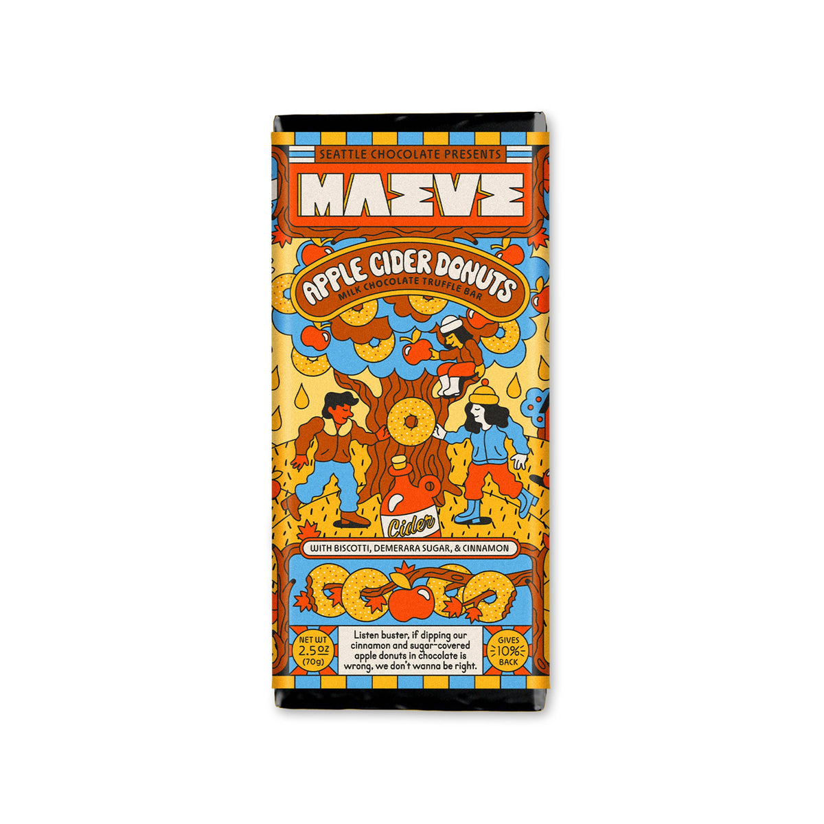 Seattle Chocolate Presents Maeve - Fall - Apple Cider Donuts Truffle Bar