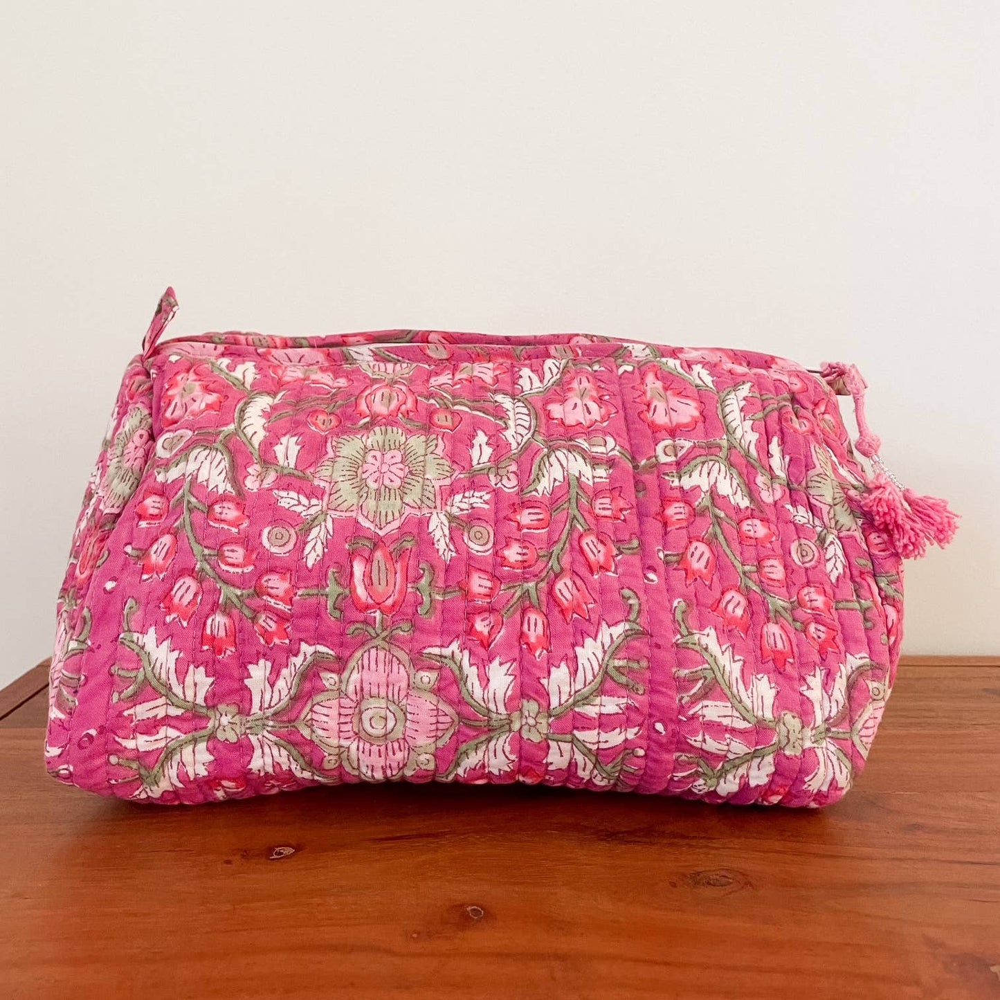 Kalyana Textiles - Magenta Block Print Pouch
