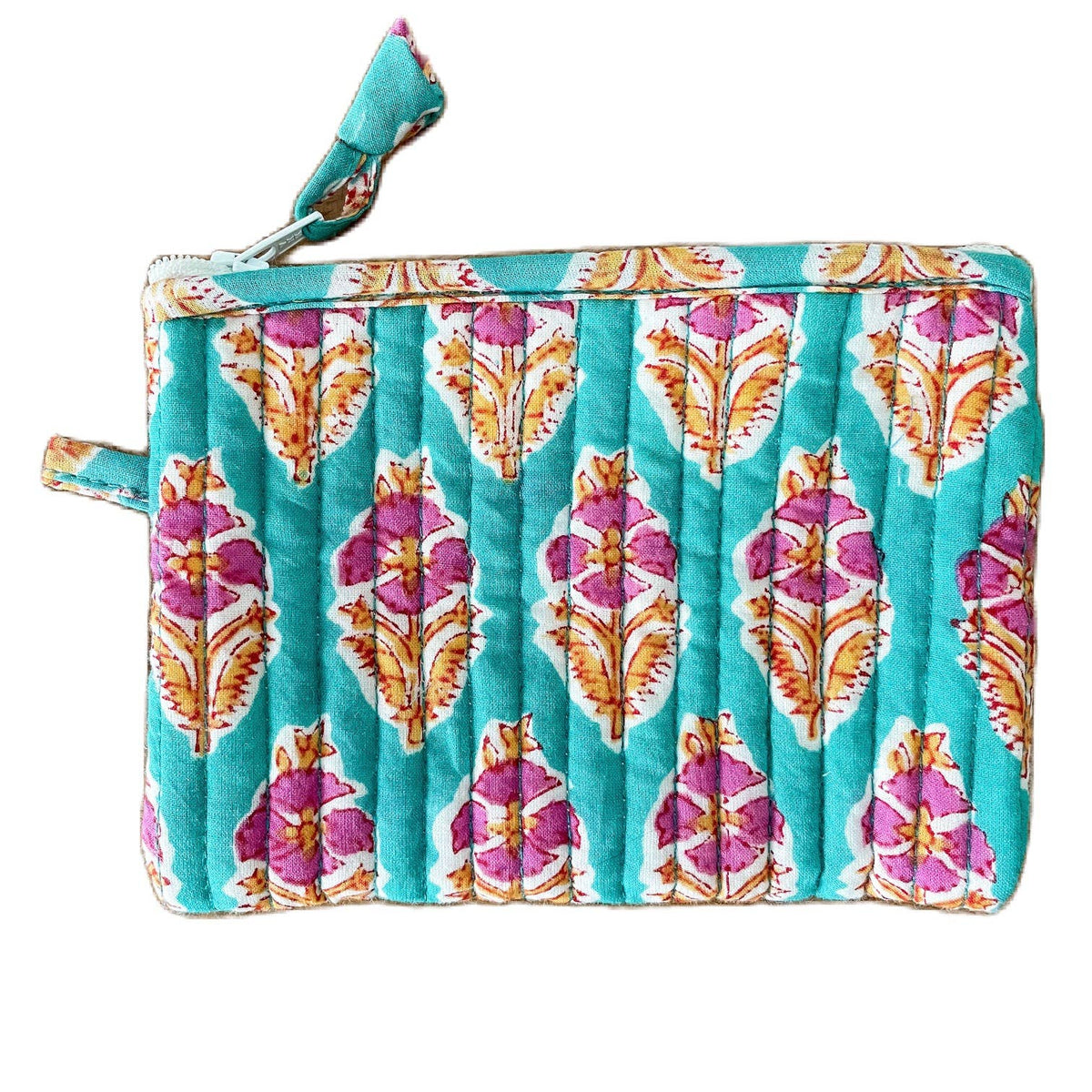 Kalyana Textiles - Sea Green Block Print Mini Pouch