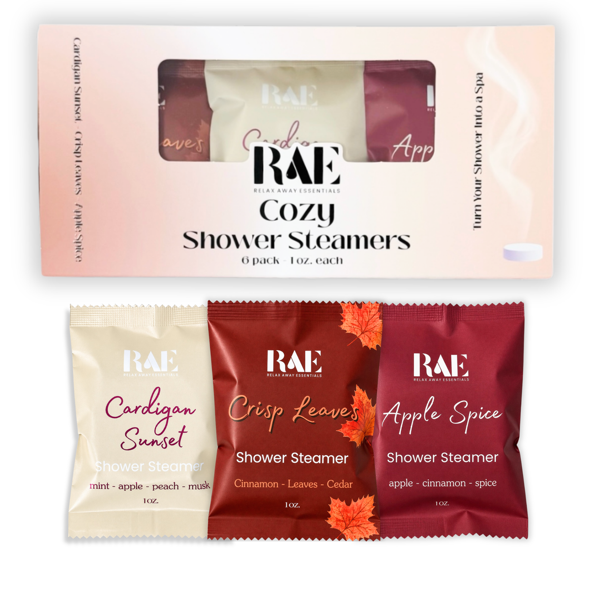 Relax Away Essentials - Cozy Shower Steamers 6 Pack - Made in USA 