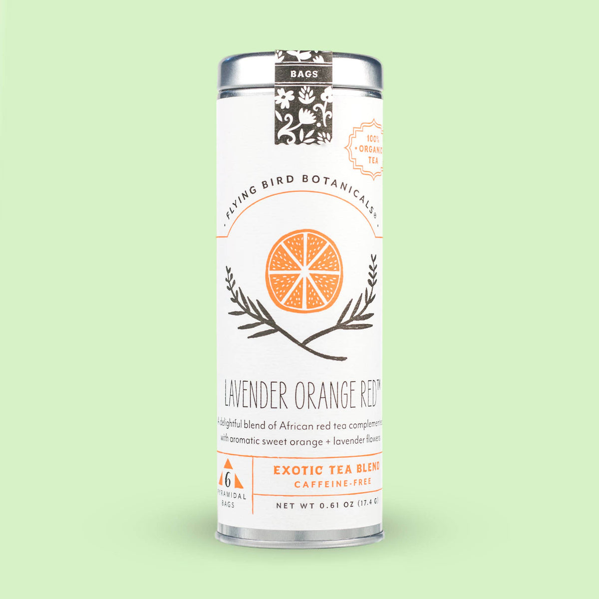 Flying Bird Botanicals - Lavender Orange Red (ORG) – 6 Tea Bag Tin