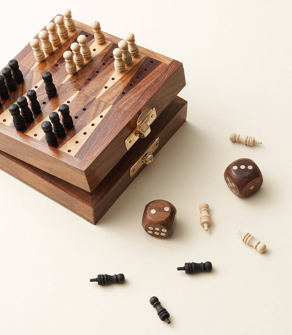 Matr Boomie Fair Trade - Mini Backgammon Travel Game Set - Handcrafted Wood
