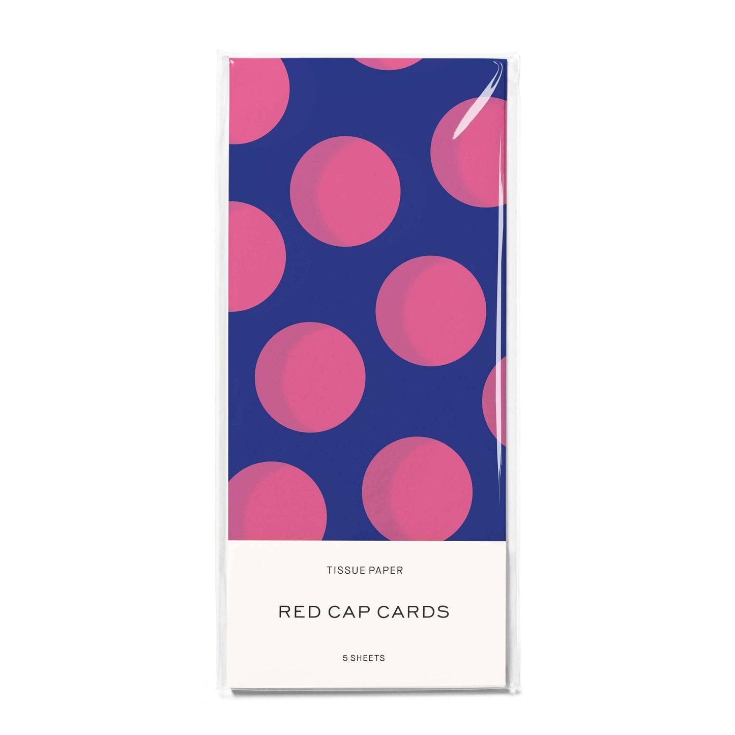 Red Cap Cards - Blue and Pink Dots tissue paper
