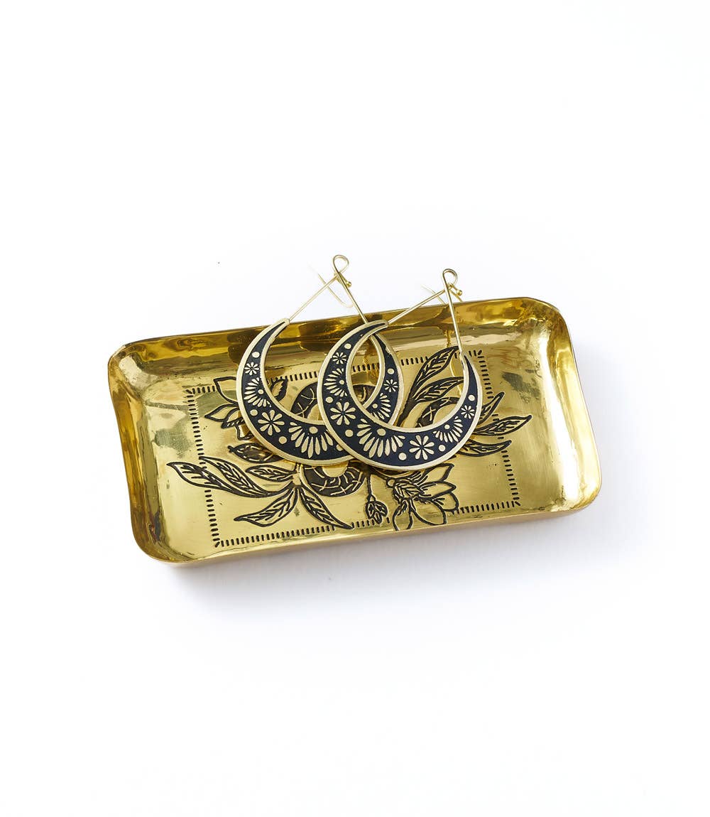 Matr Boomie Fair Trade - Saanp Snake Dish, Catch All, Jewelry Tray - Etched Brass