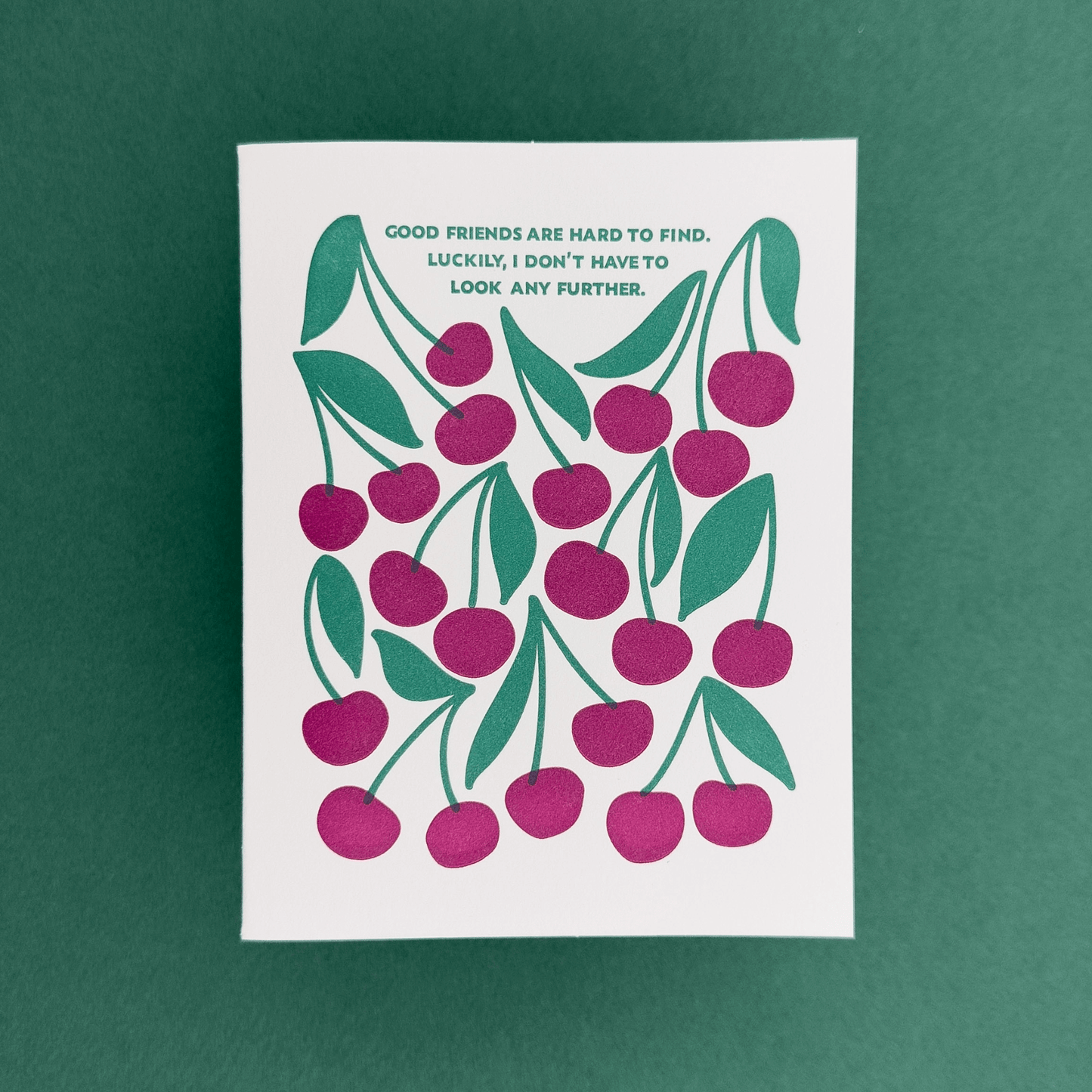 Friendly Fire Paper - Cherry on Top | Friendship Letterpress Card