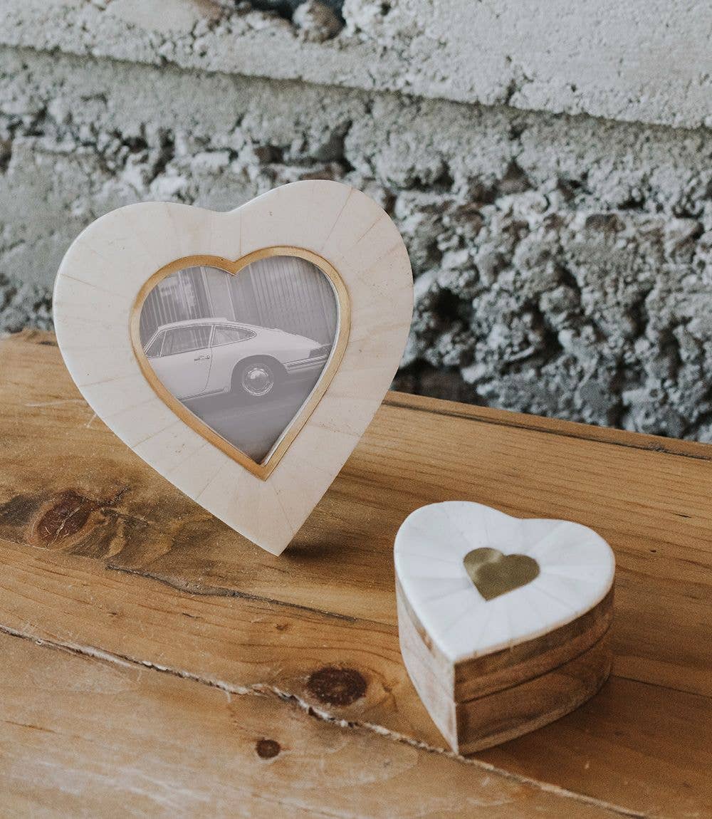 RB- Hinged Heart Box with Ethically Sourced Bone and Brass Inlay