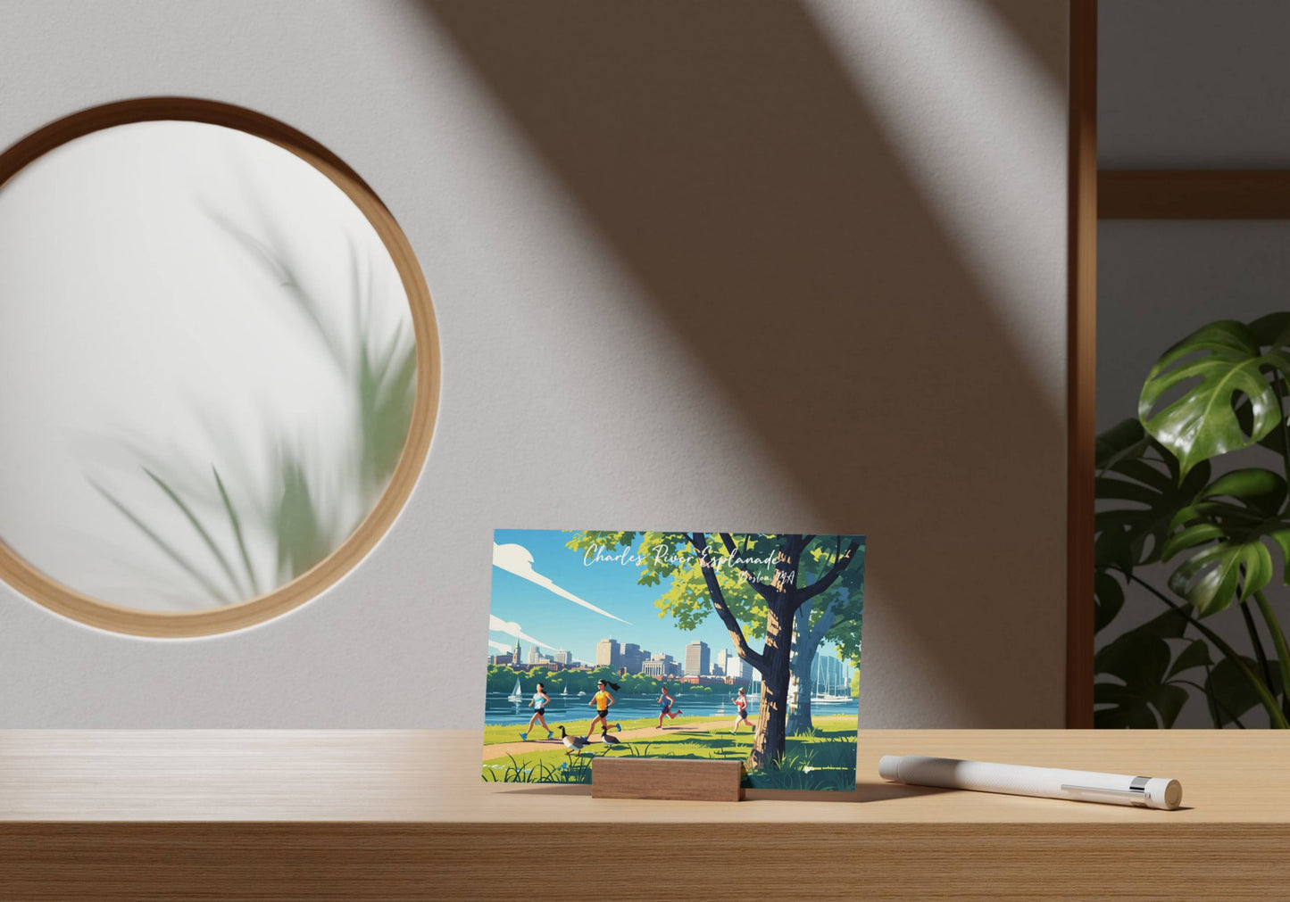 anyangART Studio - Boston Postcard, Massachusetts Postcard - Charles River