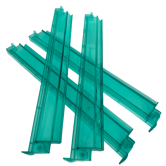 Mahjong Studios - Mahjong Rack and Pusher Set of 4 - Multi Colors Blue Purple Red Green Clear