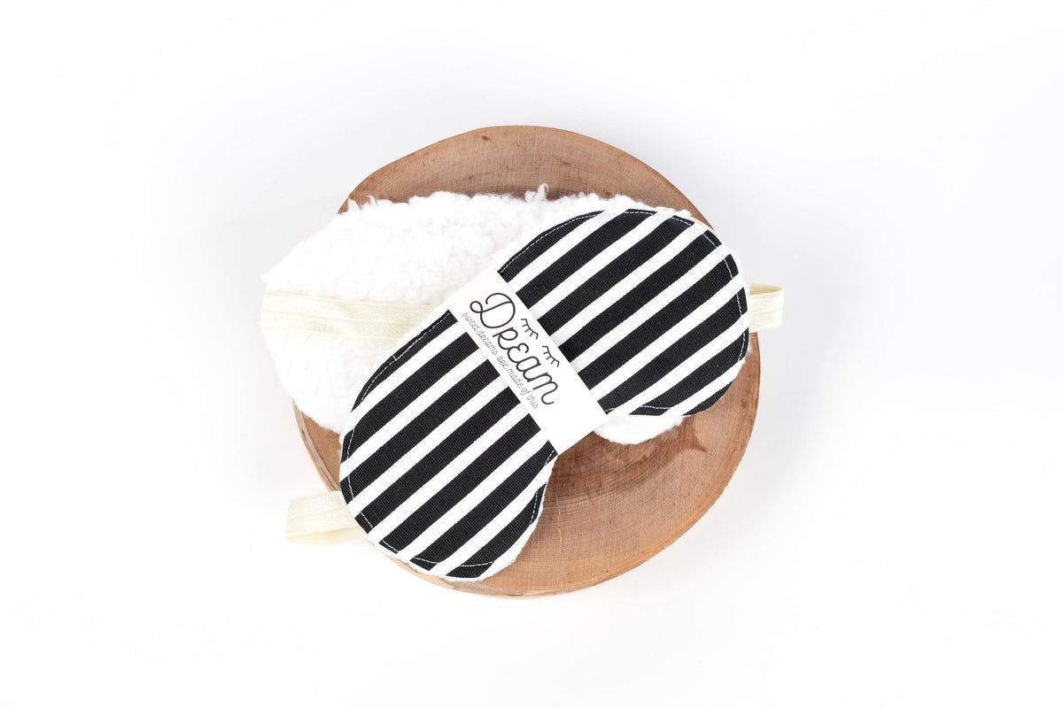 Little Man - Sleep Masks Black and White Stripe Sweet Dreams  Sleep Mask