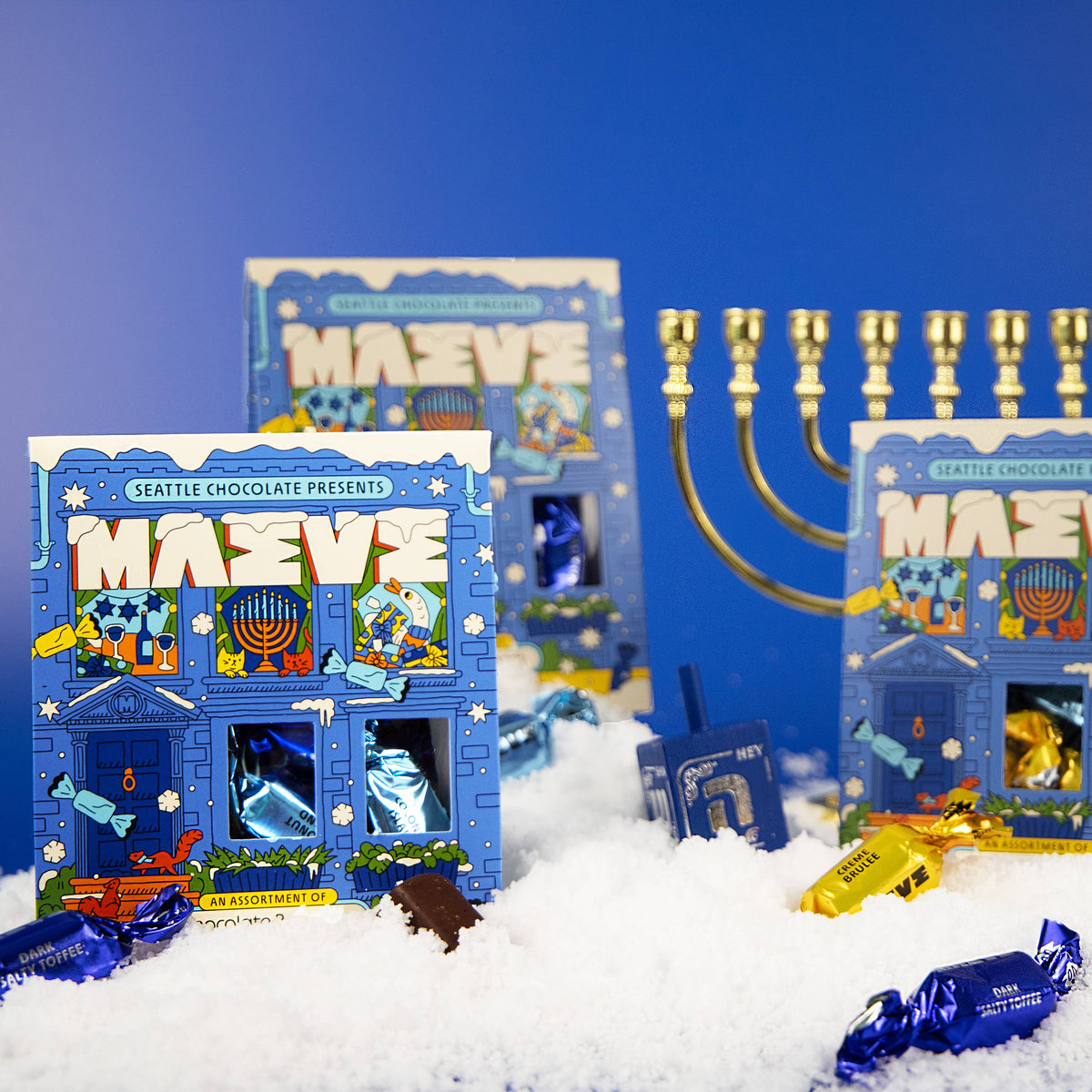 Maeve Chocolate - Holiday - Home for Hanukkah Bonbon Box - 4oz