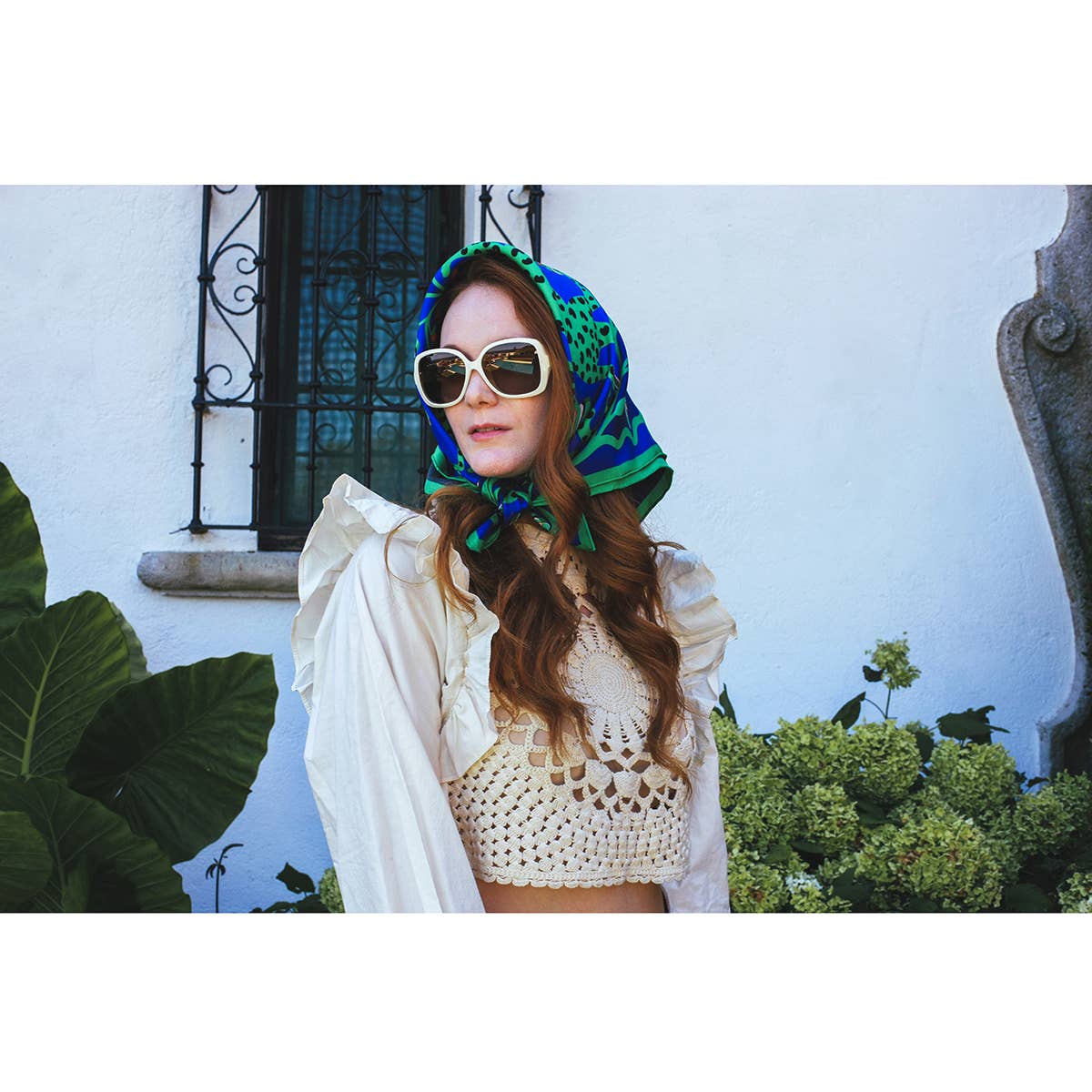 Jessie Zhao New York - Double Sided Silk Scarf Of Leopards In The Verdant Wild