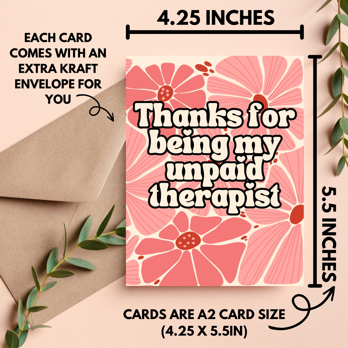 As Told By Ellie - Funny Thank You Card for Friend, Thanks Card for Friend