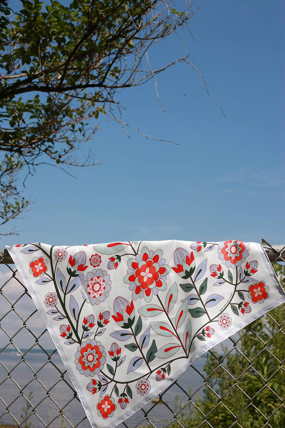Jessie Zhao New York - Double Sided Silk Scarf Of Pink Garden