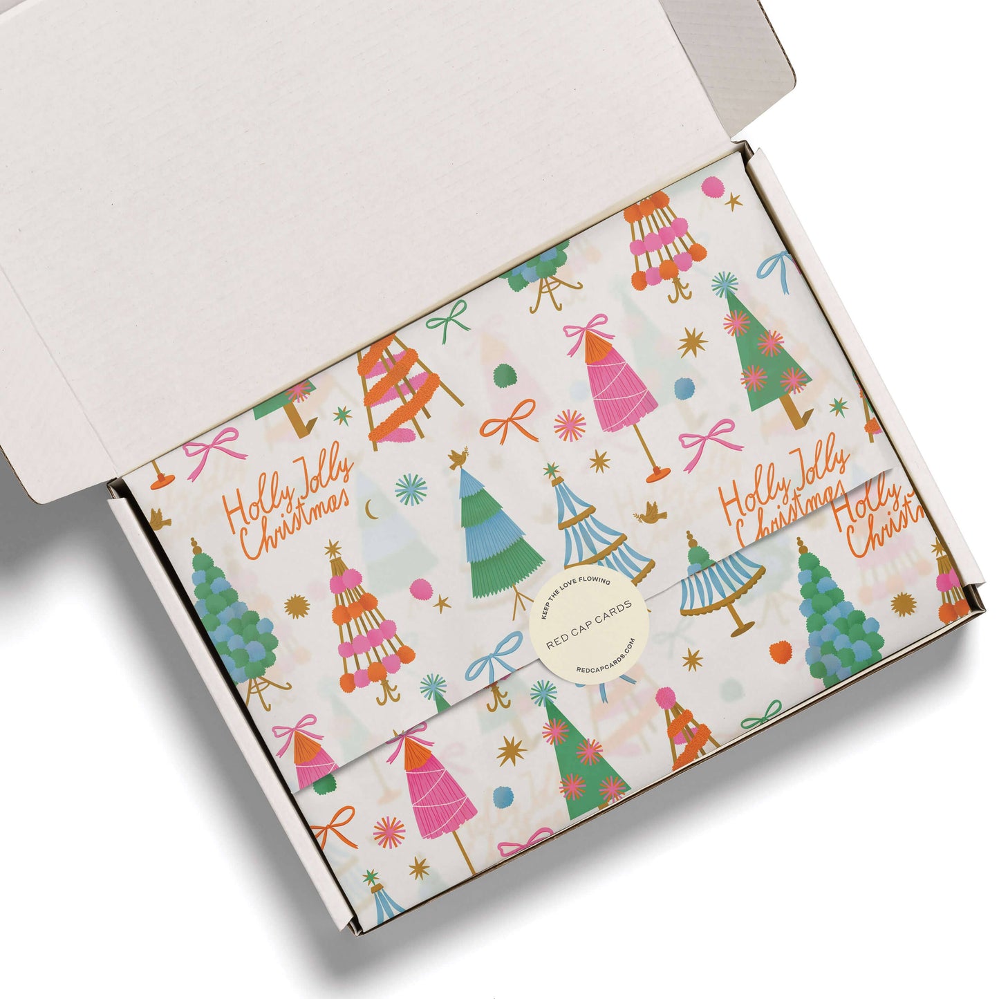Red Cap Cards - Holly Jolly Trees  tissue paper