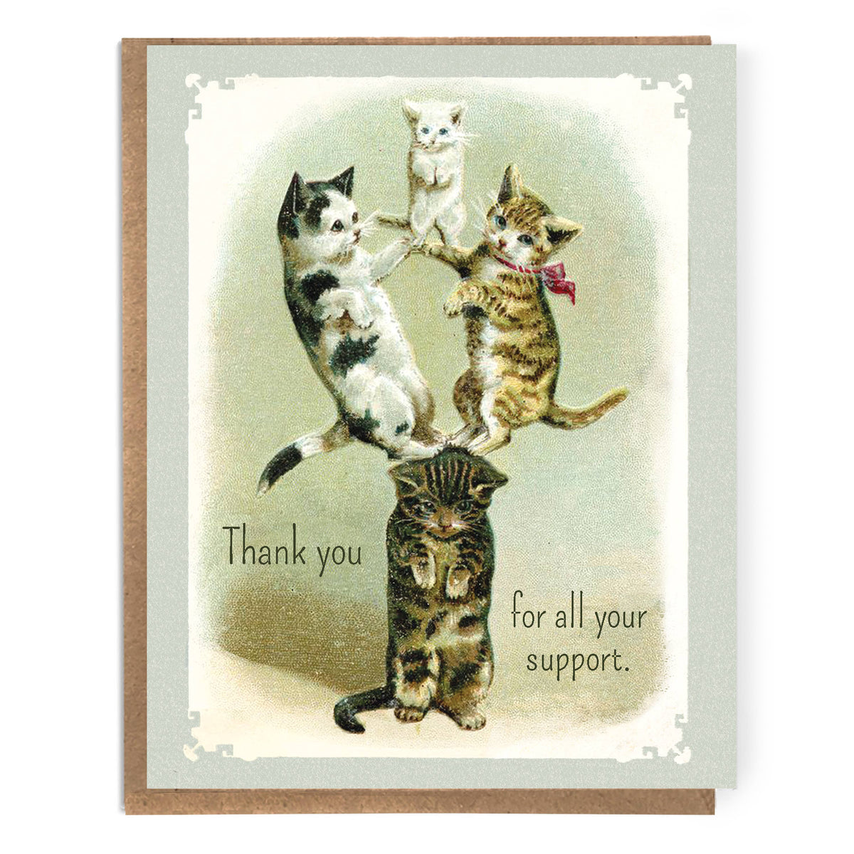 A Zillion Dollars - Thank You For All Your Support: Cute Vintage Cats balancing