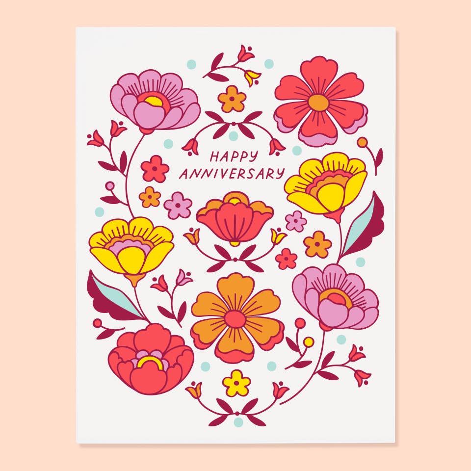The Good Twin - Floral Anniversary Card