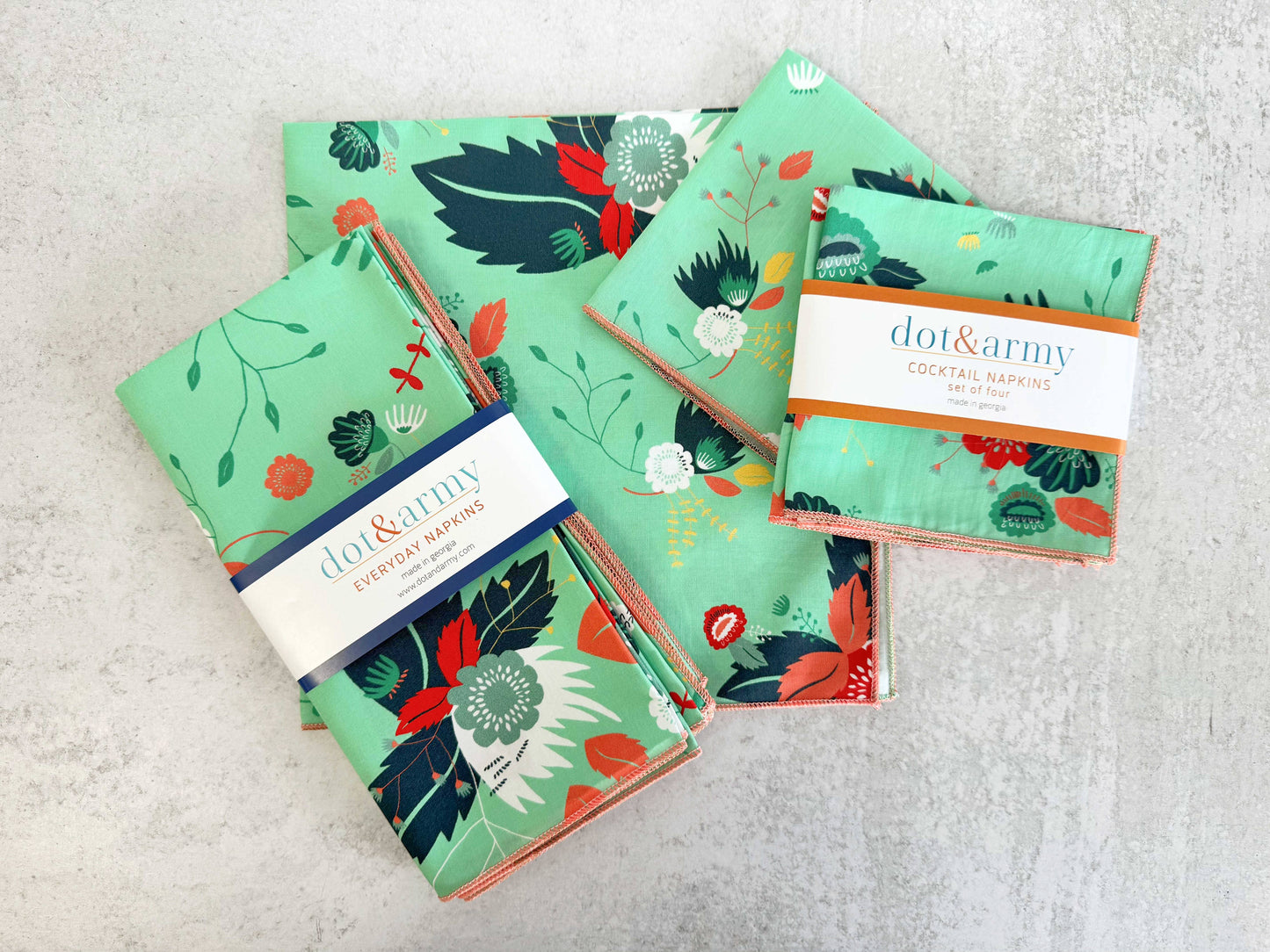 Dot and Army - Flowers in the Meadow Cloth Napkins, set of four