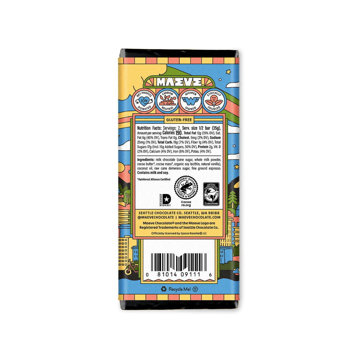 Seattle Chocolate Presents Maeve - Café Latte Crunch Truffle Bar